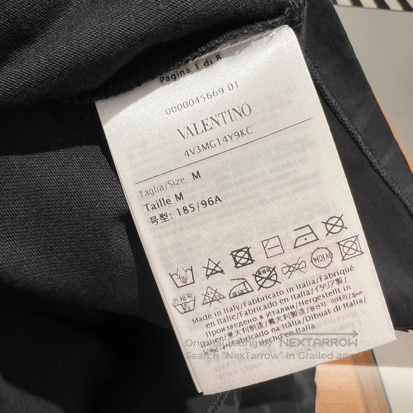 Valentino Valentino Men's Black Logo Loose T-shirt. Size US S / EU 44-46 / 1 - 4 Thumbnail