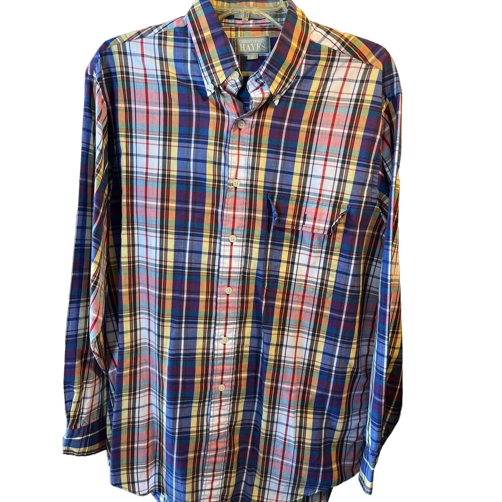 Other Christopher Hayes Men's L Multicolor Check LS Button Shirt Size US L / EU 52-54 / 3 - 1 Thumbnail