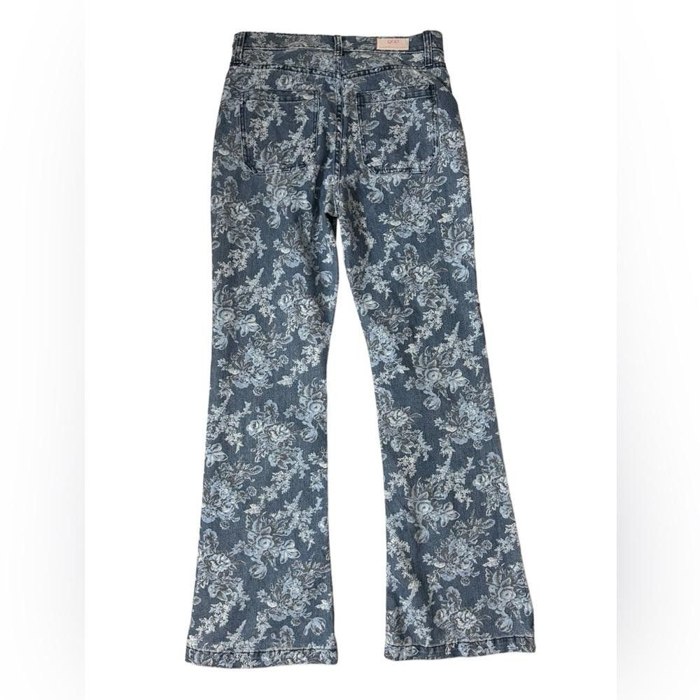 Designer LoveShackFancy NWT High Rise Floral Flare Jean Limited 28 Size 28" / US 6 / IT 42 - 4 Thumbnail