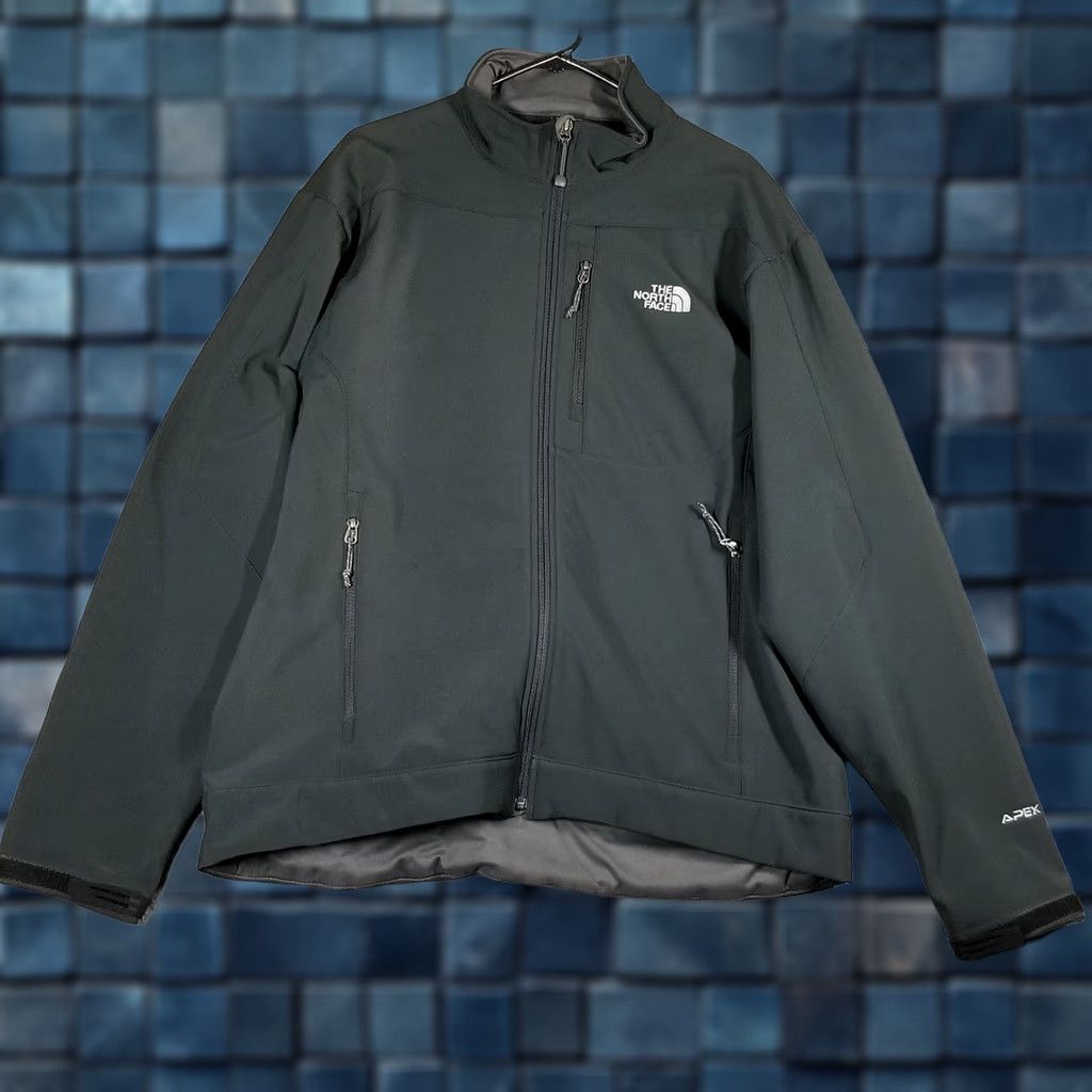 The North Face The North Face Apex Jacket Mens XL Dark Gray Softshell Full Zip Lined Pockets Wind-Resistant Size US XL / EU 56 / 4 - 1 Thumbnail