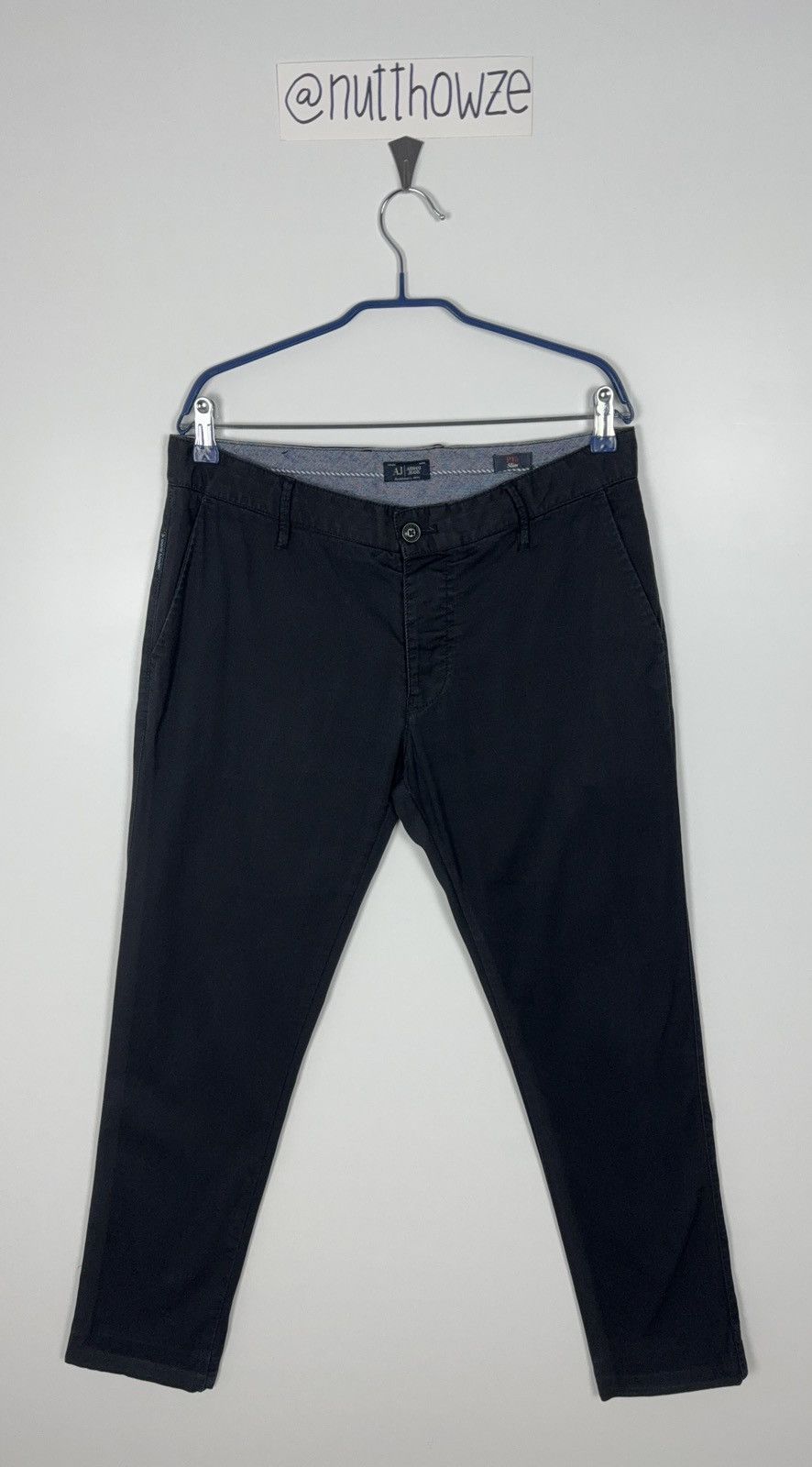 Armani Armani Jeans Slim Fit PS15 Navy Cotton Pants Size US 32 / EU 48 - 1 Thumbnail