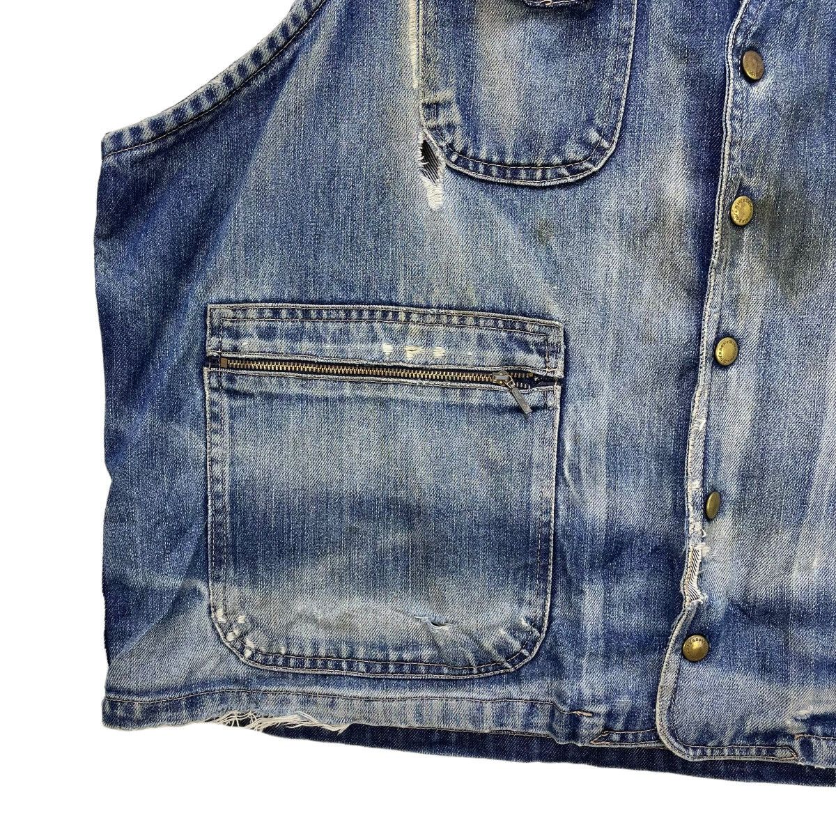 Oshkosh × Vintage Vintage Oshkosh Distressed Vest Denim Jacket Size US L / EU 52-54 / 3 - 5 Thumbnail