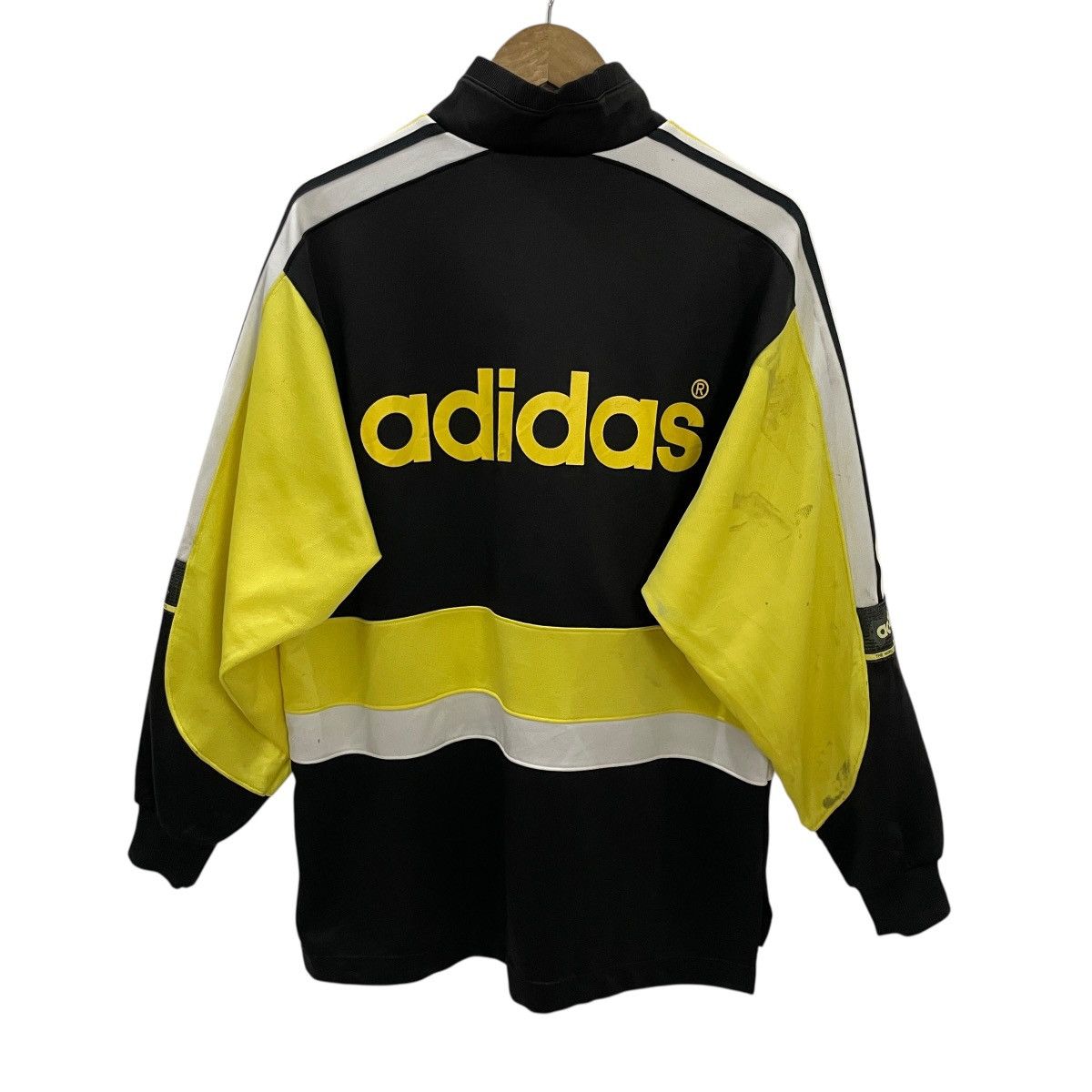 Adidas Vintage 90s Adidas Big Logo Distressed Jacket Size US L / EU 52-54 / 3 - 1 Thumbnail