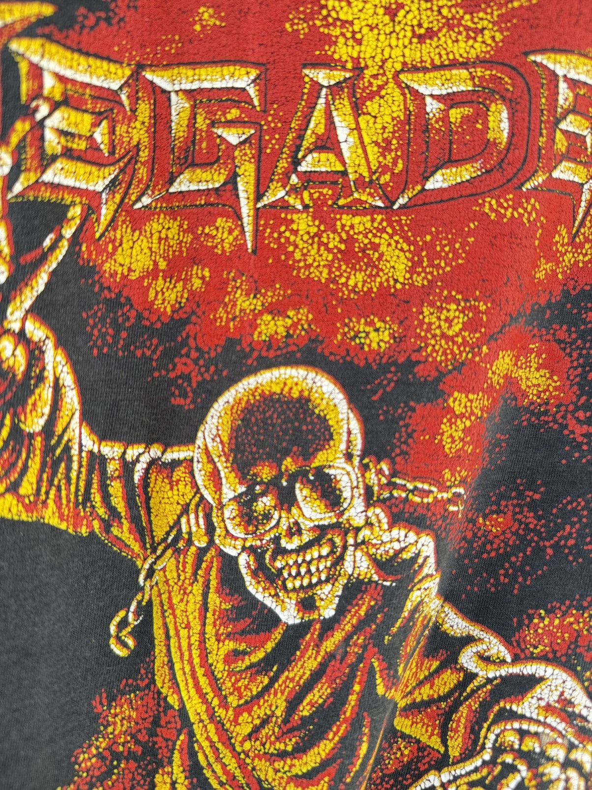 Band Tees Thrashed Vintage 80s Megadeth Heavy Metal Faded Promo Tee Size US M / EU 48-50 / 2 - 6 Thumbnail