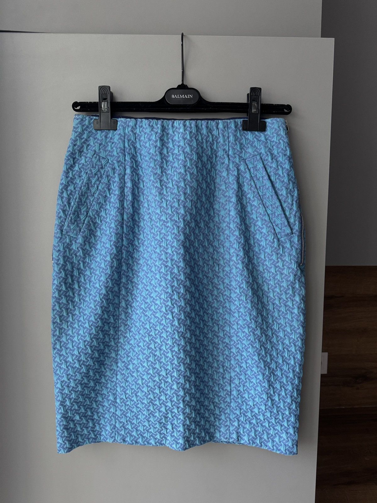 Acne Studios × Japanese Brand Acne Studios Blue Jacquard Pencil Zip Skirt Size 27" / US 4 / IT 40 - 1 Thumbnail
