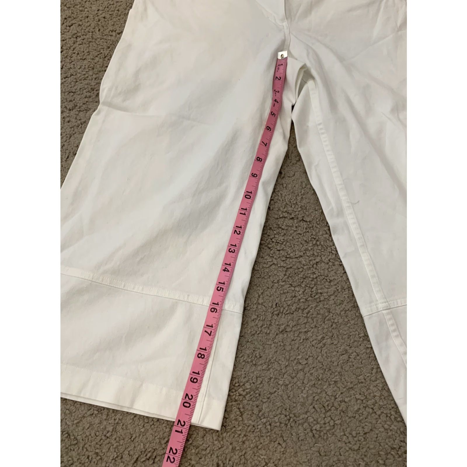 Eileen Fisher Eileen Fisher Capri Pants White Women Medium Capri Cropped Casual Pants For Women M White Capris Size 32" / US 10 / IT 46 - 5 Thumbnail