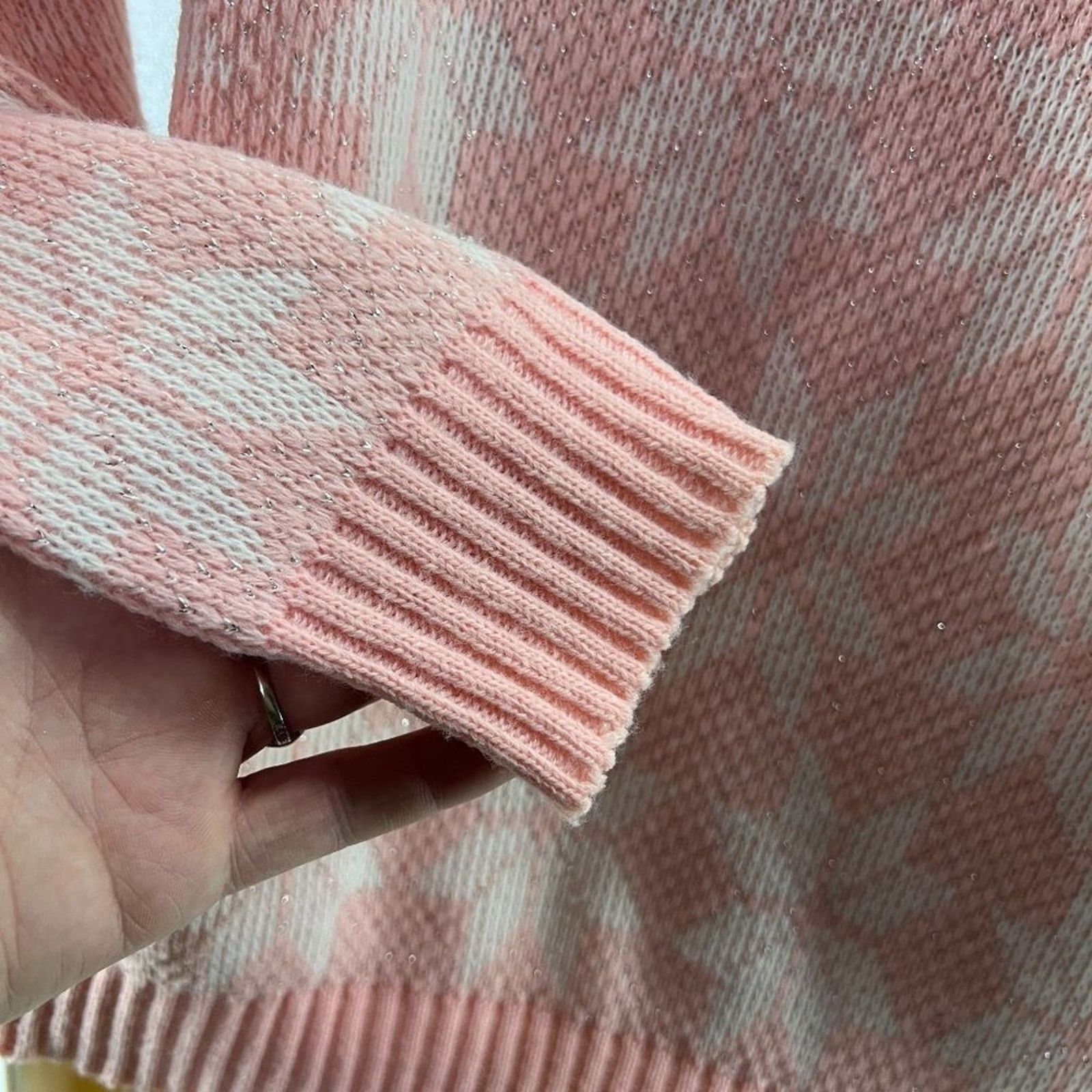 Vintage Vintage Jolie Baby Pink White Snowflake Pullover Jumper Size L / US 10 / IT 46 - 3 Thumbnail