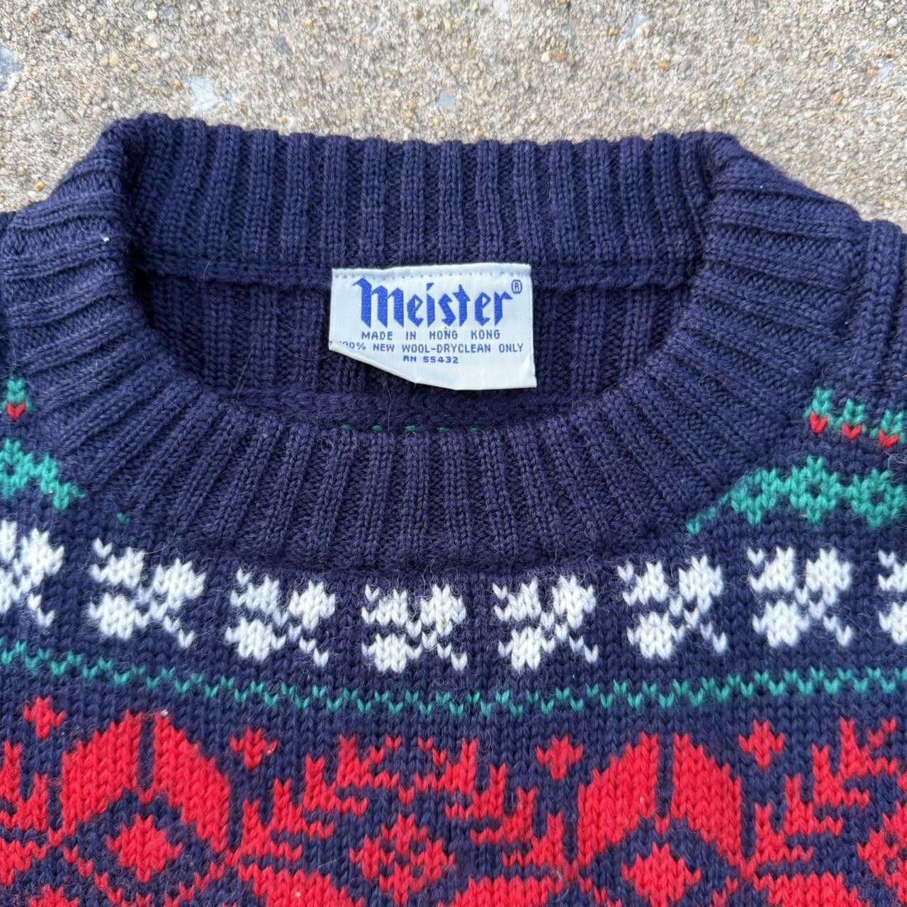 Meister Vintage 80s Meister 100% wool patterned knit sweater Size US S / EU 44-46 / 1 - 2 Thumbnail