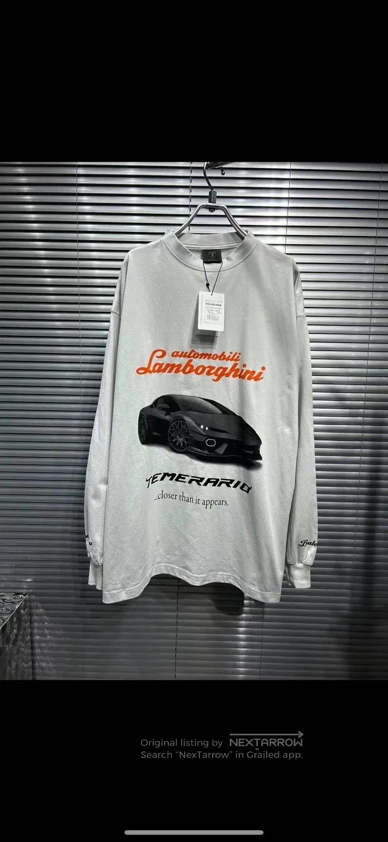 Balenciaga x Lamborghini White Sweatshirt.
