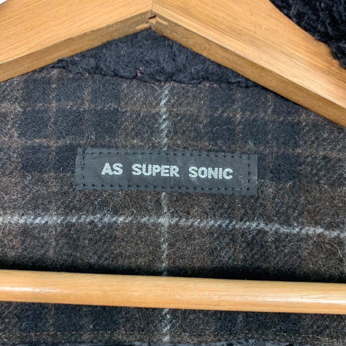 Japanese Brand AS SUPER SONIC Wool Checked Asymmetrical Jacket #2939-C133 Size US M / EU 48-50 / 2 - 13 Thumbnail