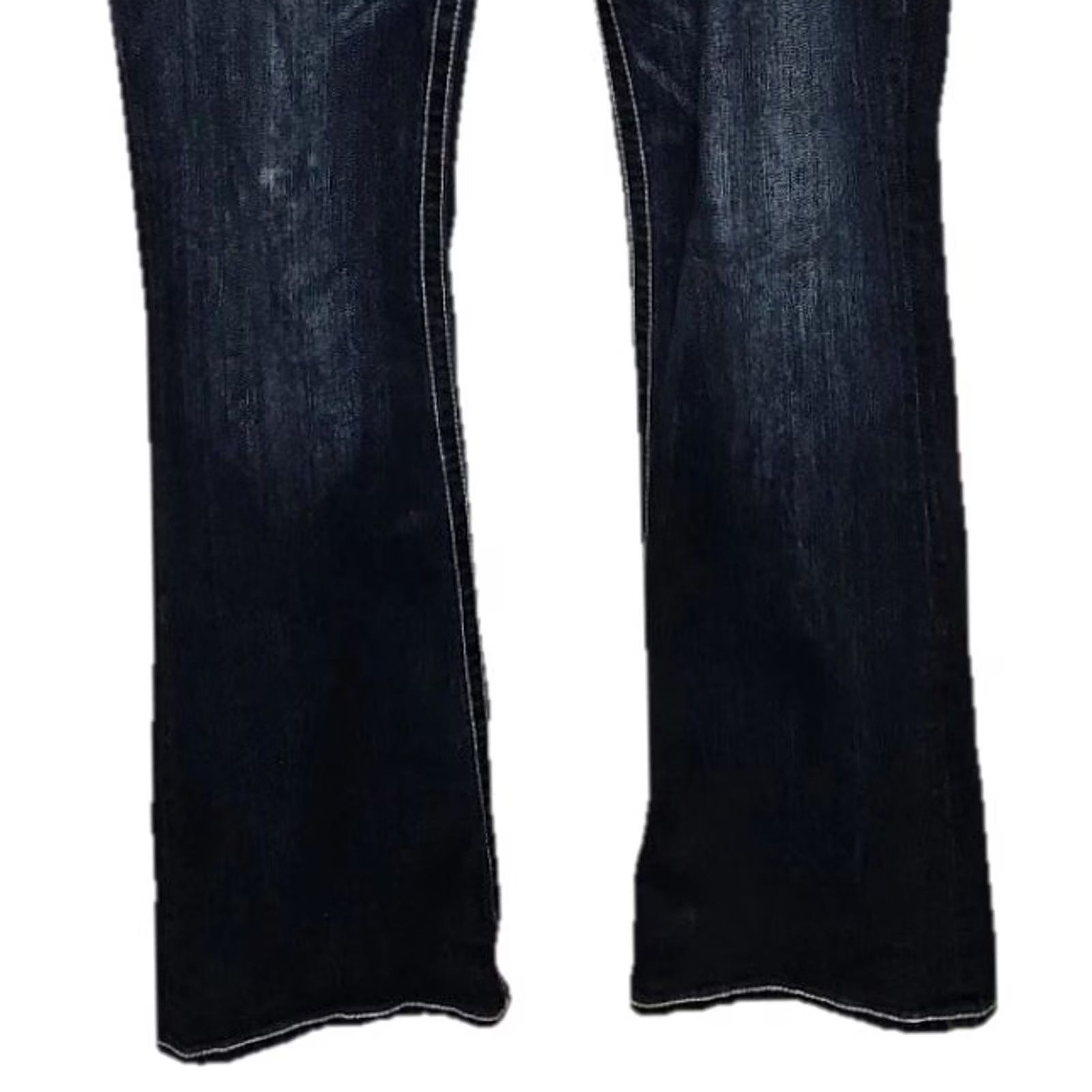 Miss Me VINTAGE Miss Me Signature Bootcut Jeans Womens 32 Dark Wash Embellished Western Rhinestone Pockets Denim Jeans Womens Size 24" / US 00 / IT 34 - 3 Thumbnail