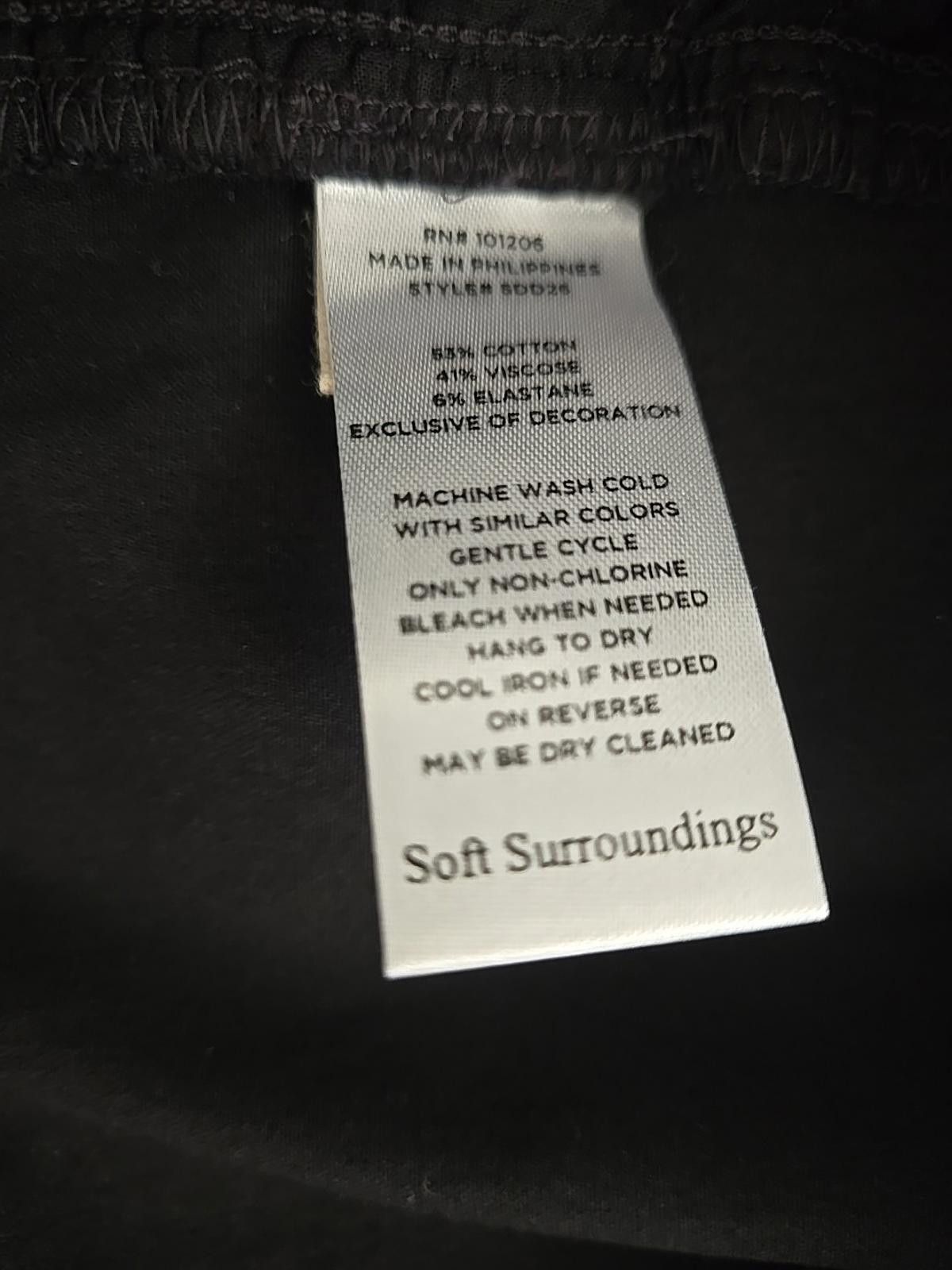 Other Soft Surroundings Crop Crochet Lace Hem Pants Size 20W Black Size 41" - 8 Thumbnail