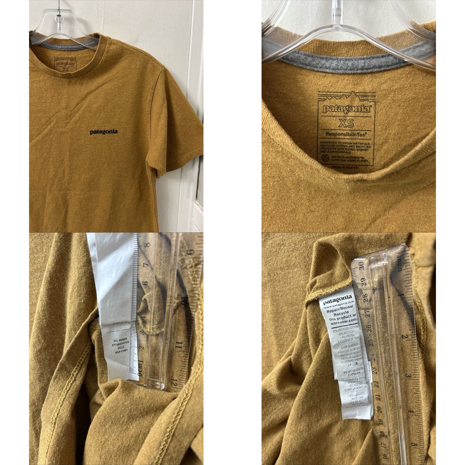 Patagonia Patagonia Responsibili-Tee Shirt Mens XS Mustard Yellow S/S Crew Neck Graphic Print Logo P-6 38504 SP24 Size US XS / EU 42 / 0 - 8 Thumbnail