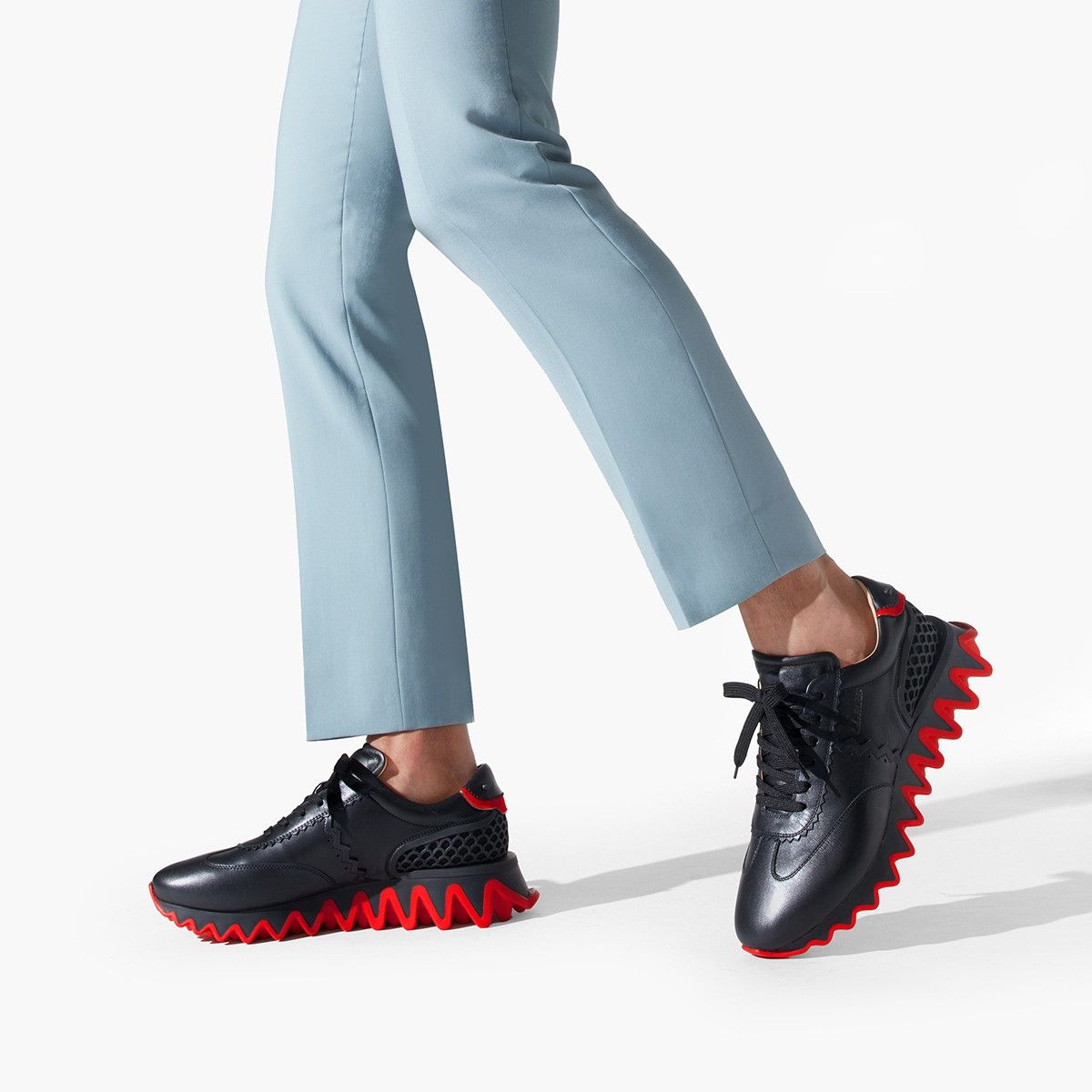 Christian Louboutin CHRISTIAN LOUBOUTIN Loubishark black leather sneakers 42.5 Size US 9.5 / EU 42-43 - 2 Thumbnail