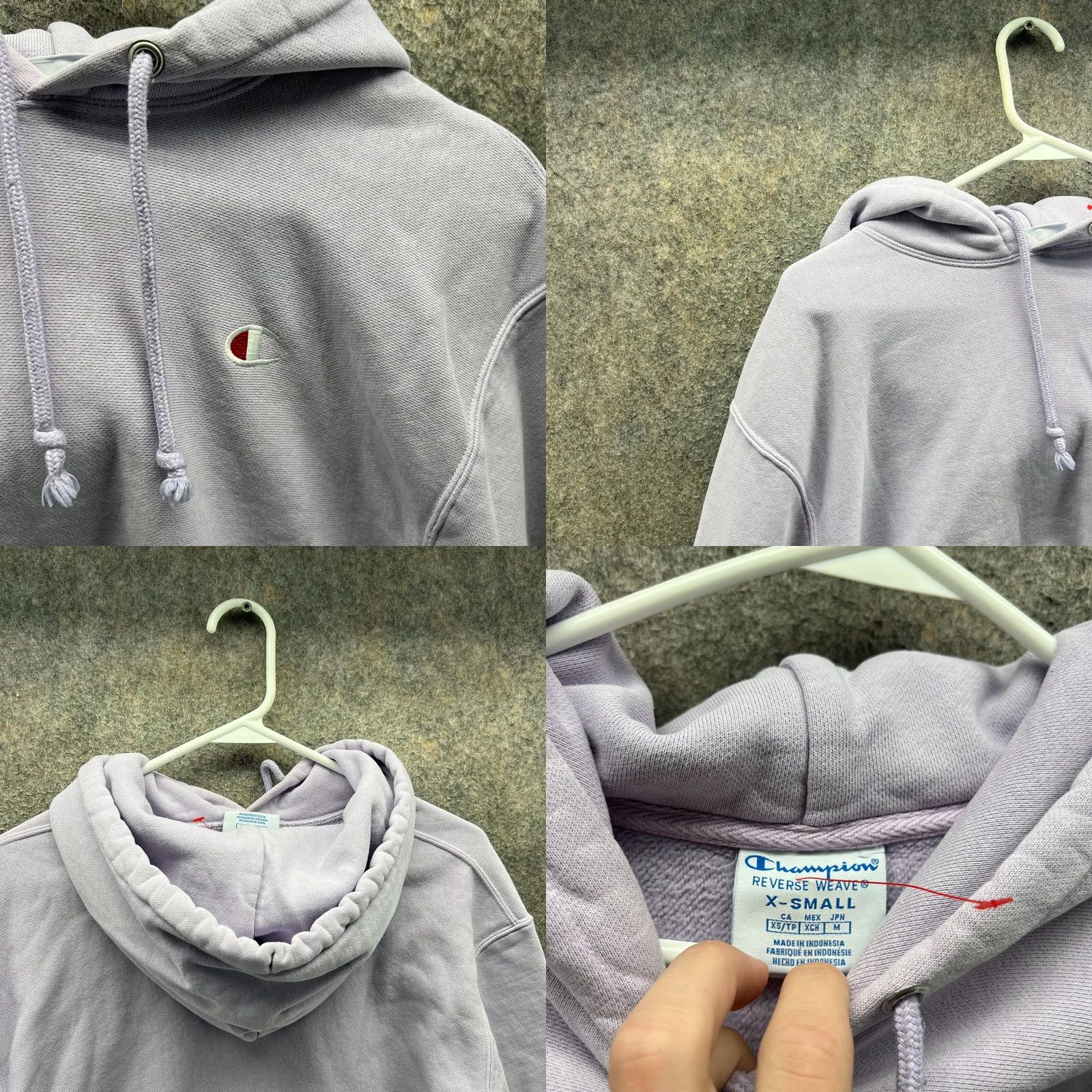 Champion VTG Champion Hoodie Womens XS Purple Reversible Weave Pullover Cropped Sweatshirt Size XS / US 0-2 / IT 36-38 - 8 Thumbnail