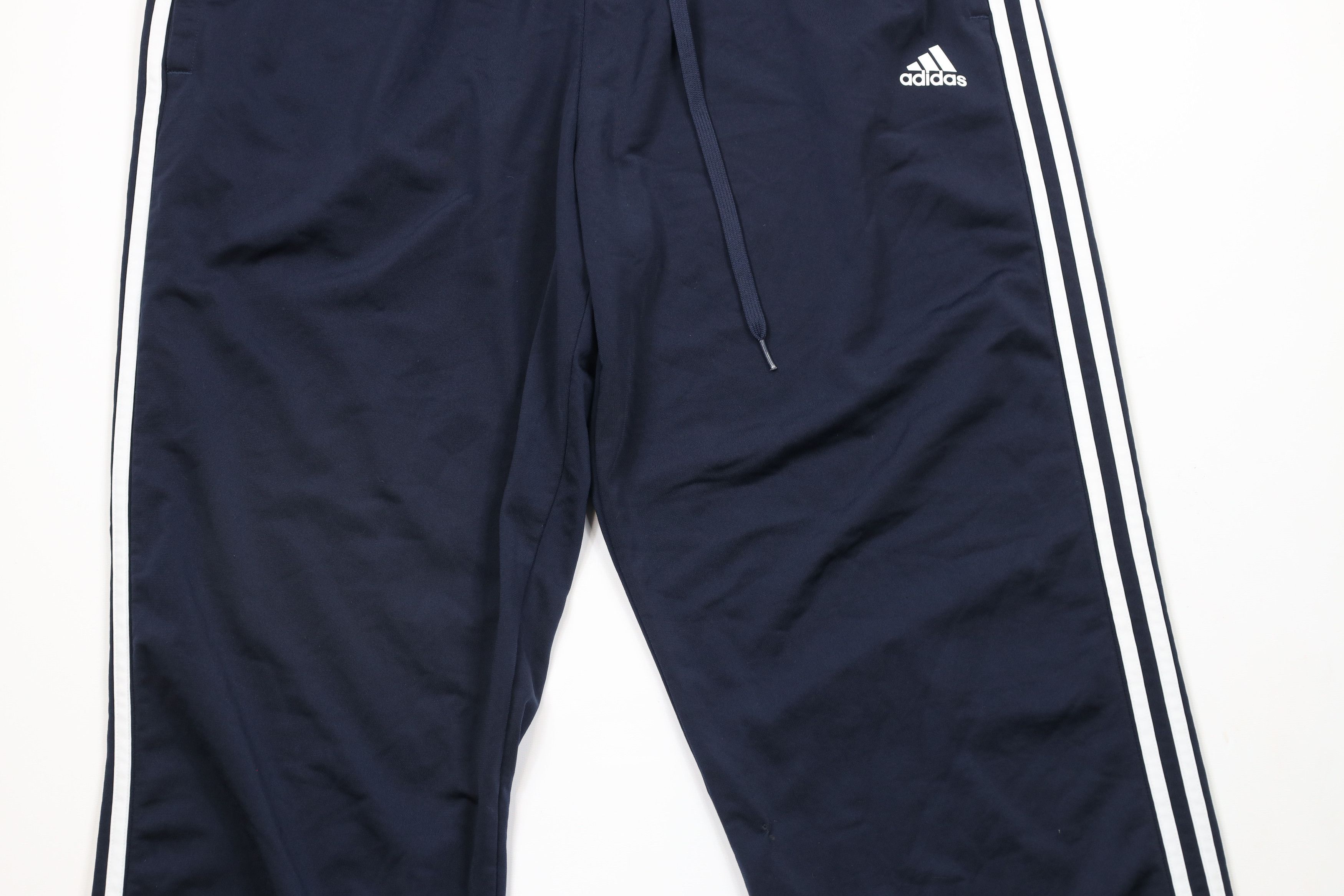 Adidas × Vintage Vintage Adidas Out Striped Wide Leg Pants Blue Polyester Size US 38 / EU 54 - 3 Thumbnail