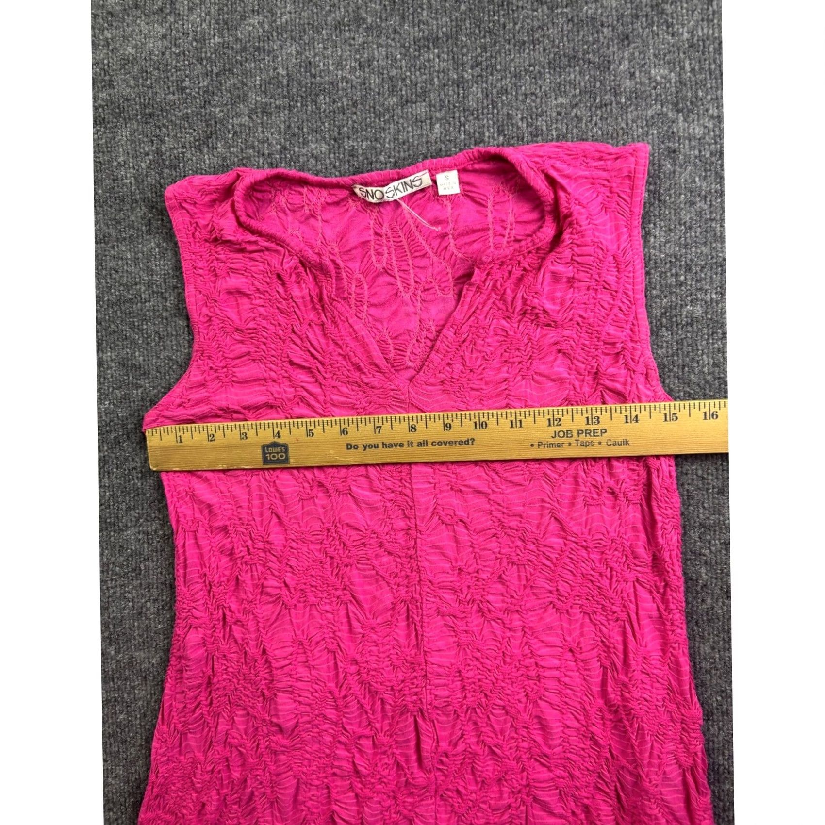 Vintage Sno Skins Tank Top Womens S Pink Crinkle Textured Sleeveless V-Neck 62220 Size S / US 4 / IT 40 - 3 Thumbnail