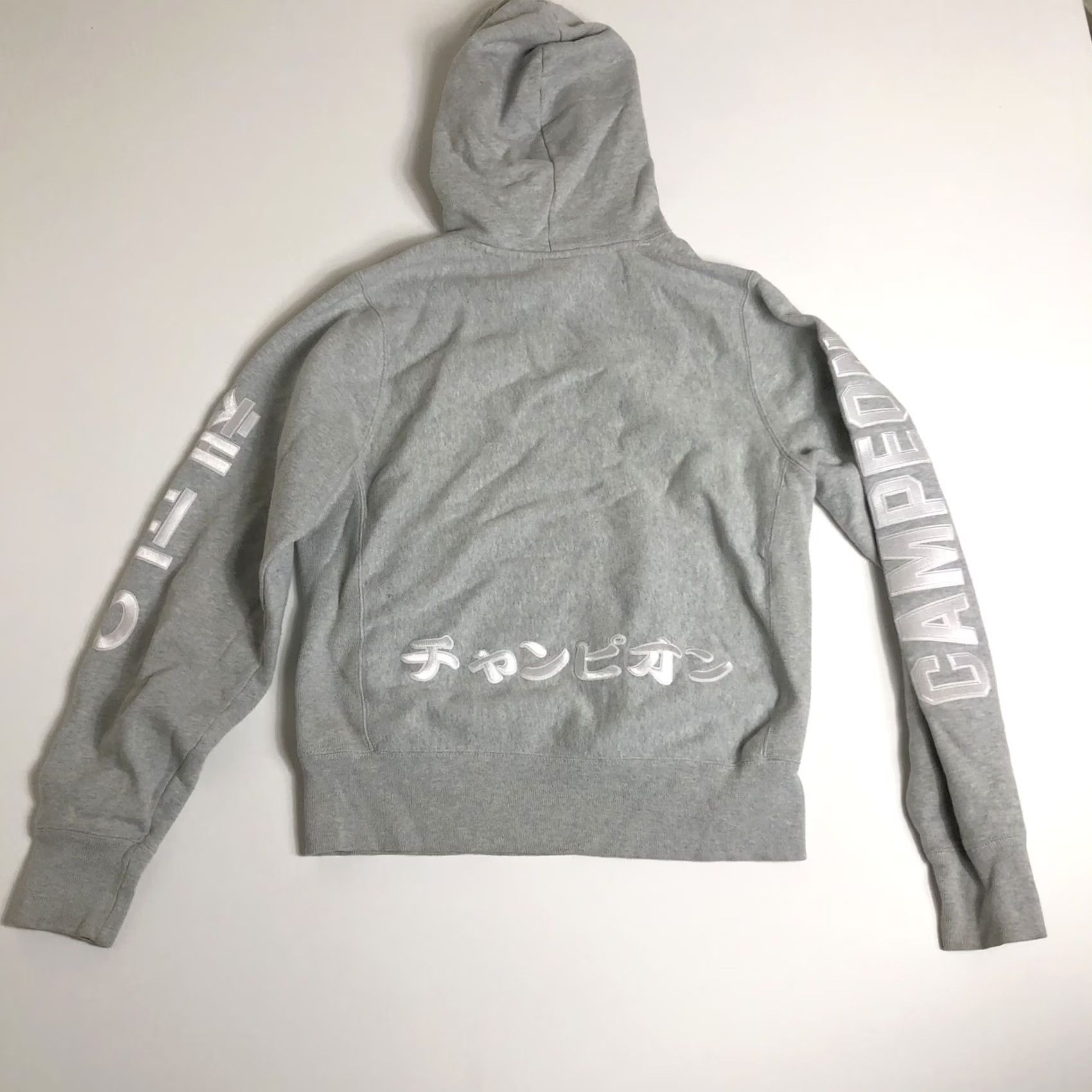 Champion Champion Mens Reverse Weave Heather Gray Embroidered Spellout Hoodie S Size Grey Fleece Size US S / EU 44-46 / 1 - 2 Thumbnail