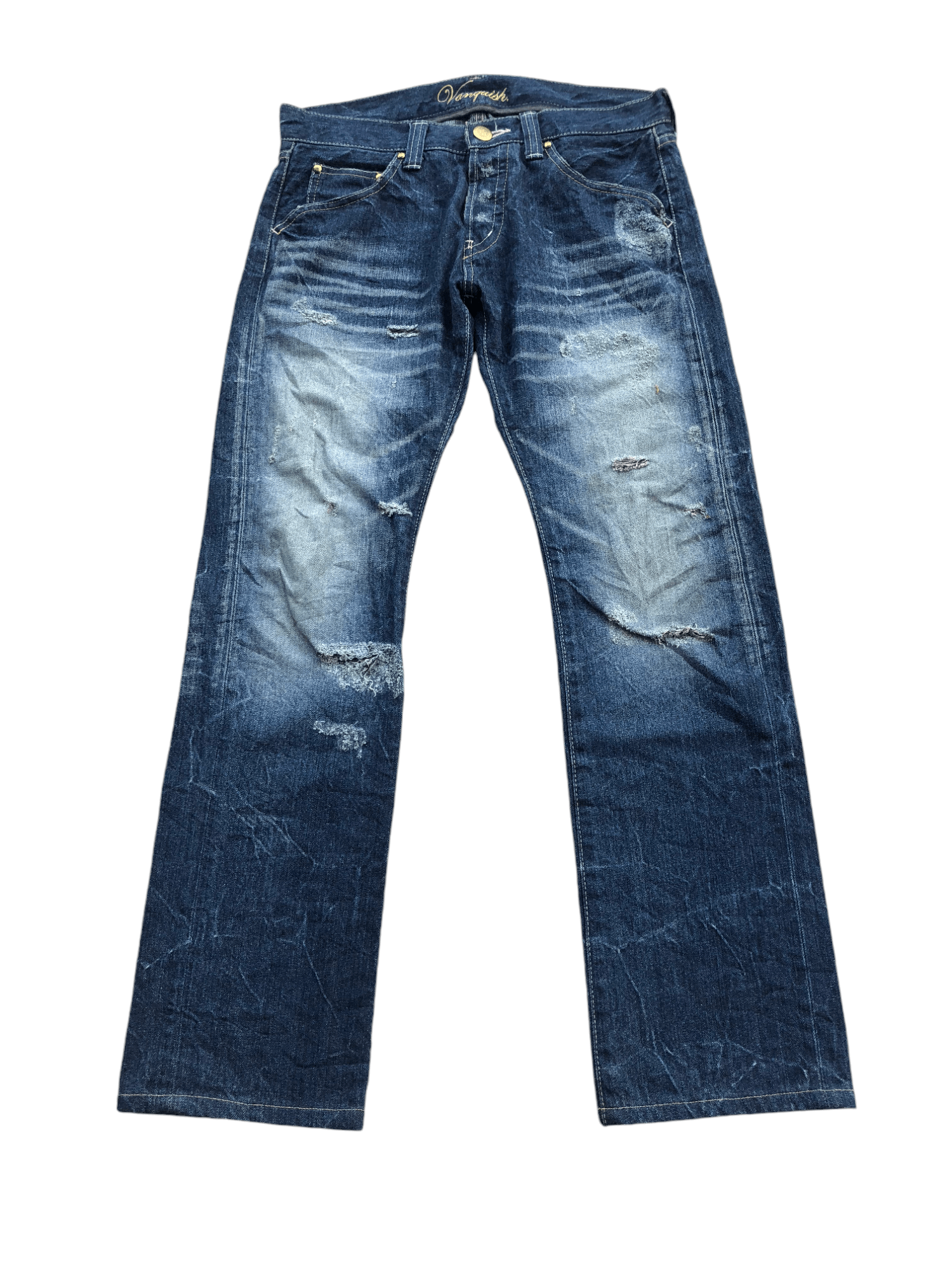 Vanquish Gold Distressed denim