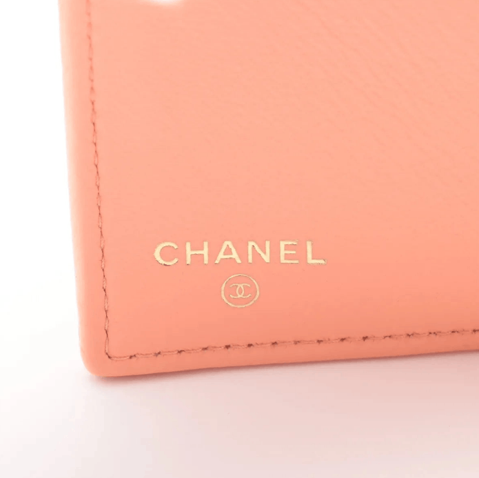 Chanel CC Logo Matelasse Lambskin Compact Wallet Pink Salmon Size ONE SIZE - 8 Thumbnail