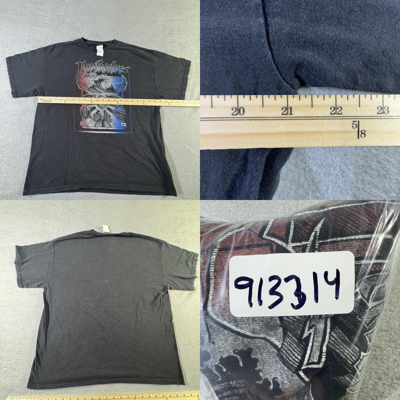 Quiksilver VINTAGE Quiksilver T-Shirt Mens Extra Large Black Skull Wave Graphic Surf 90s Tee Size US L / EU 52-54 / 3 - 8 Thumbnail