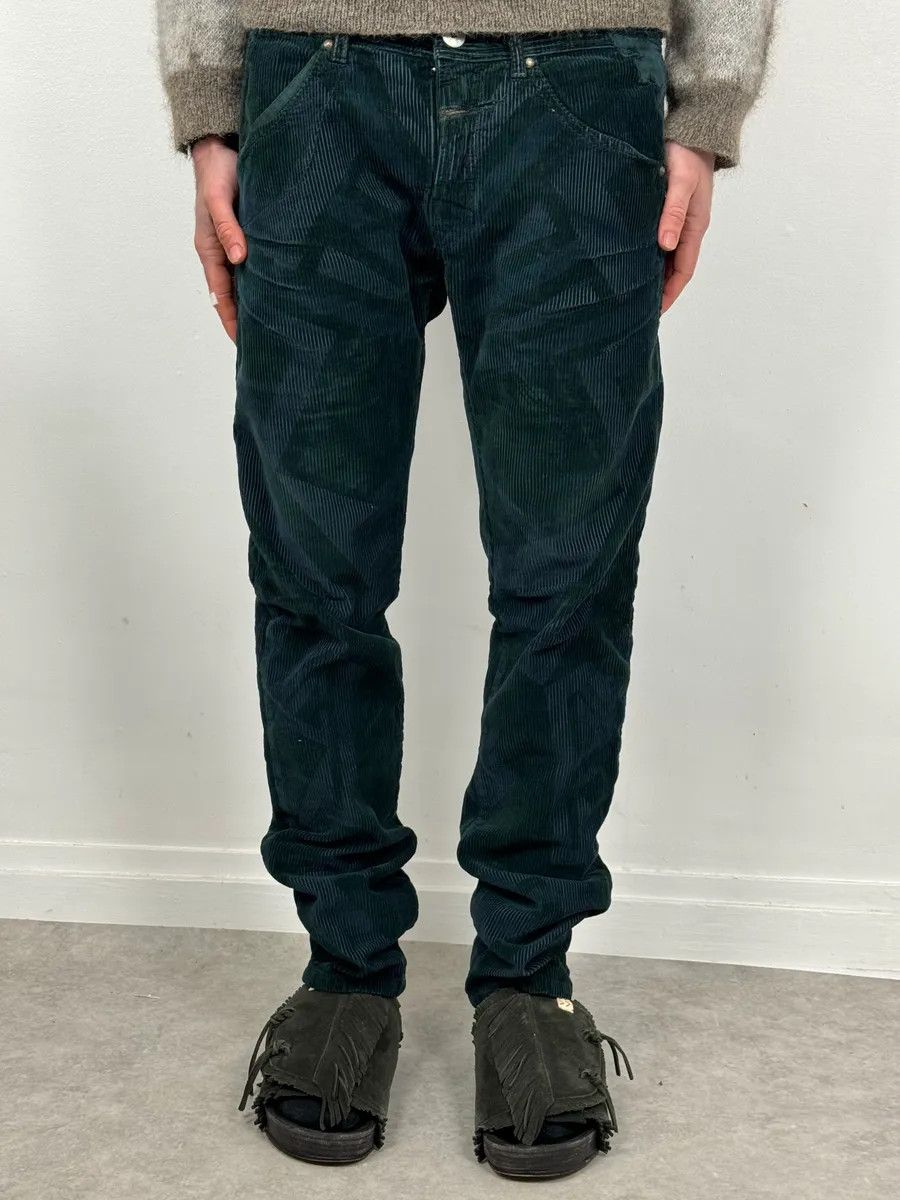 Marithe + Francois Girbaud 2000s Marithé + François Girbaud Dark Green Abstract Pants Size US 33 - 3 Thumbnail
