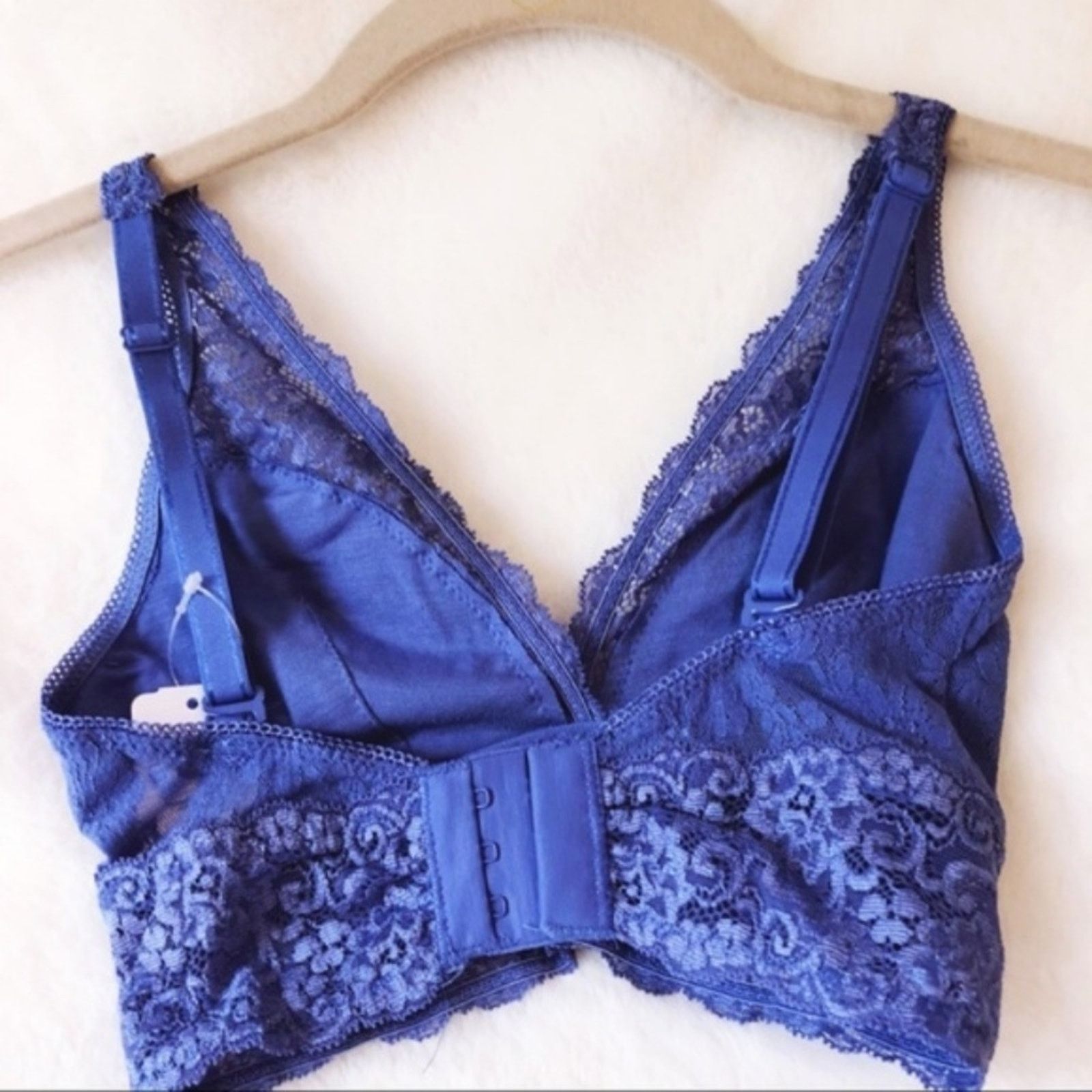 Other Soma Light Blue Plunge Lace Bralette Size ONE SIZE - 7 Thumbnail