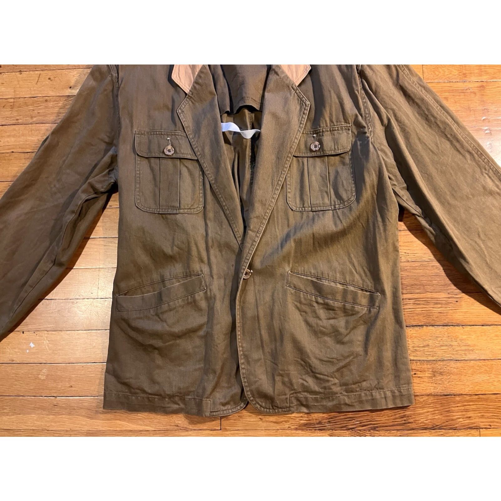 Vintage VINTAGE M. Julian Adventures Canvas Hunting Jacket Men’s 42 Beige Leather Collar Size US XS / EU 42 / 0 - 3 Thumbnail
