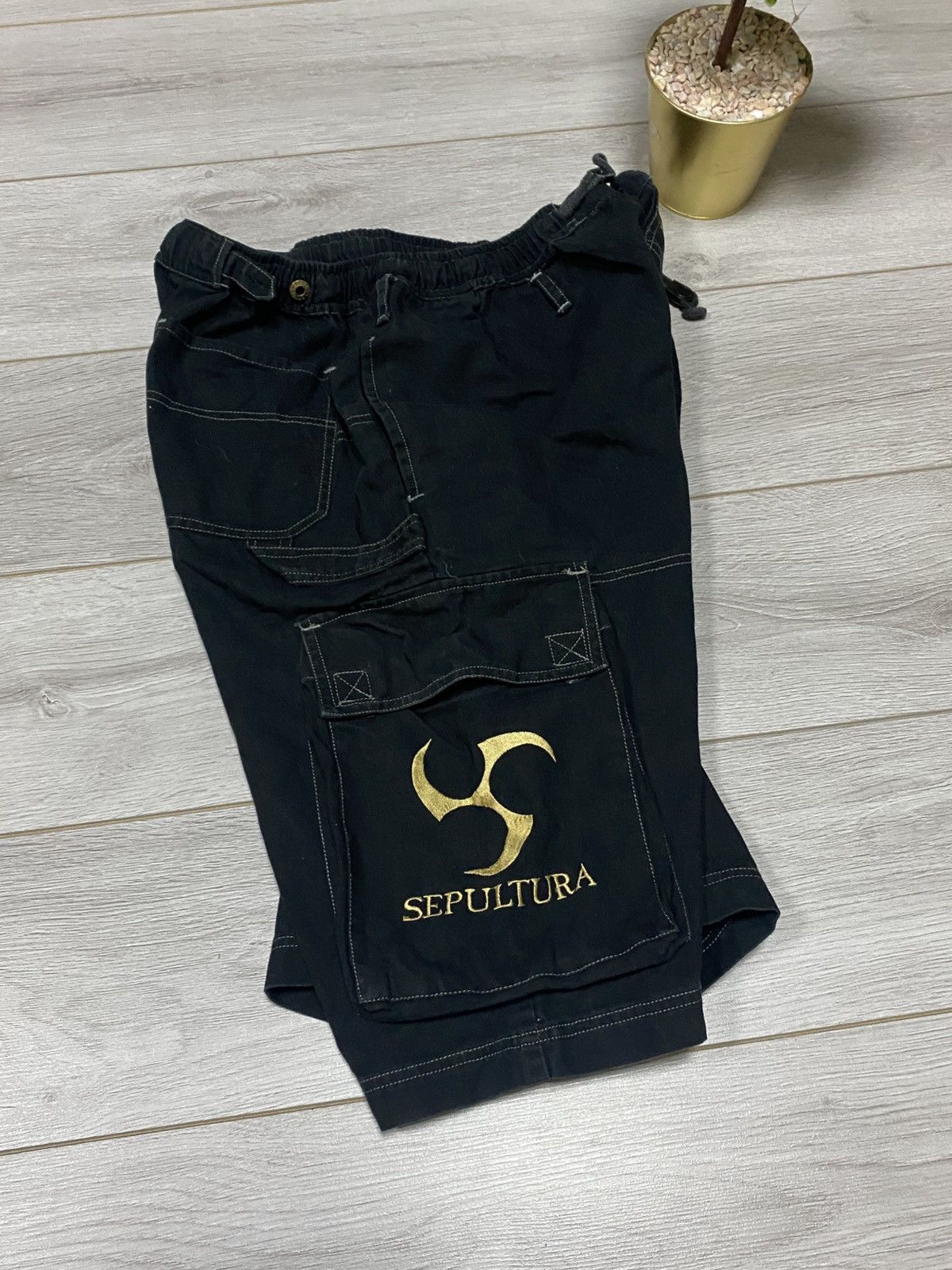 Vintage Sepultura BBC Blue grape company cargo shorts RARE Size US 36 / EU 52 - 3 Thumbnail