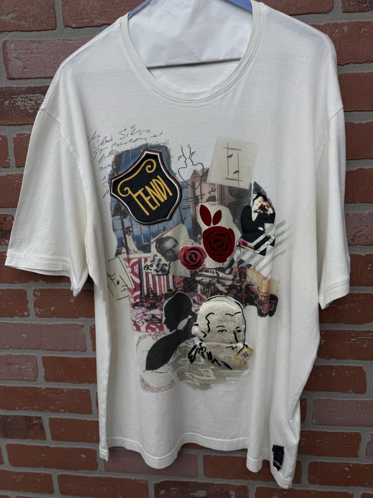 Fendi Fendi Mens White Tee Shirt Size (XL) Velvet Size US XL / EU 56 / 4 - 4 Thumbnail