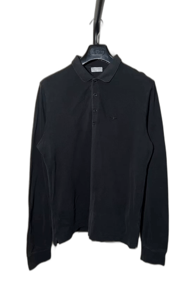 Dior Black Bee Logo Long Sleeve Polo-2506