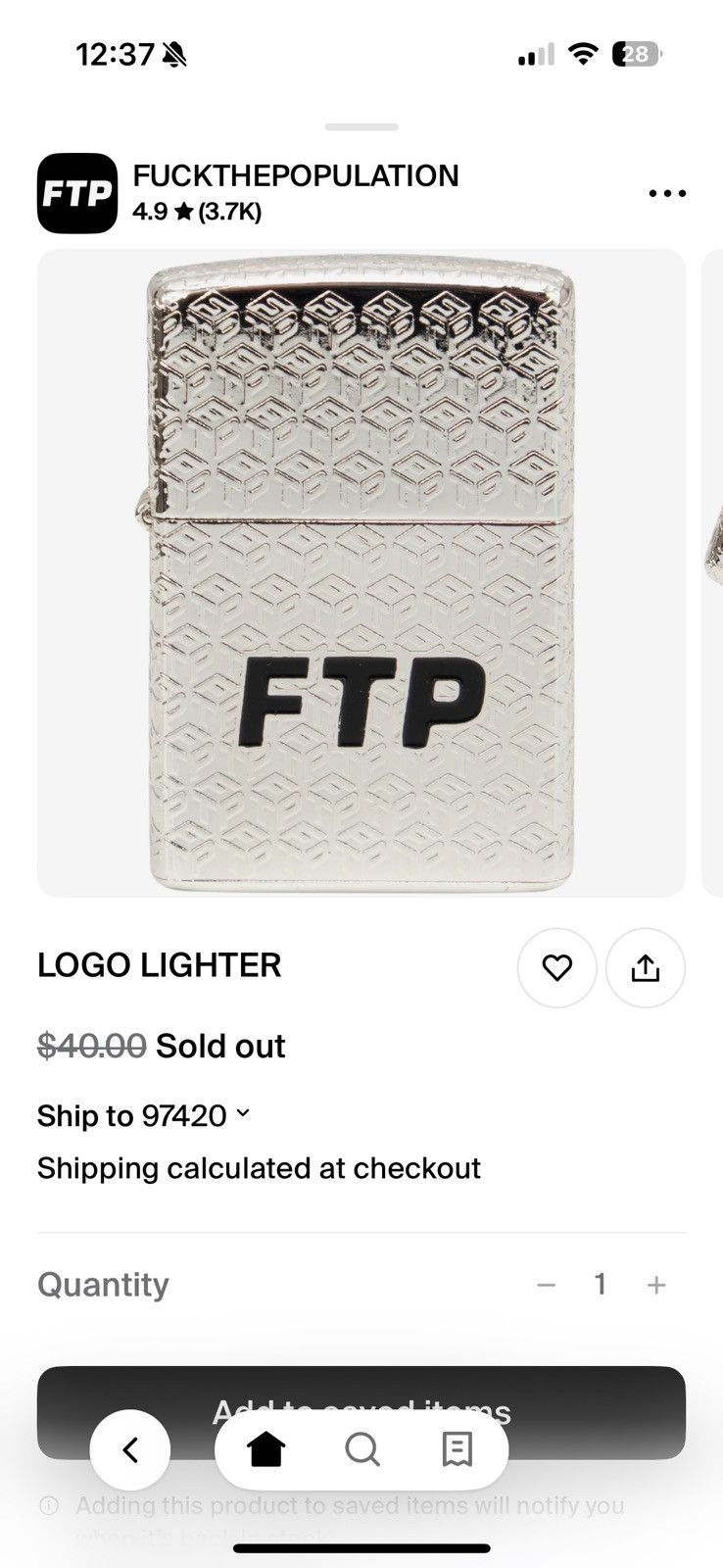 Fuck The Population FTP lighter Size ONE SIZE - 1 Thumbnail