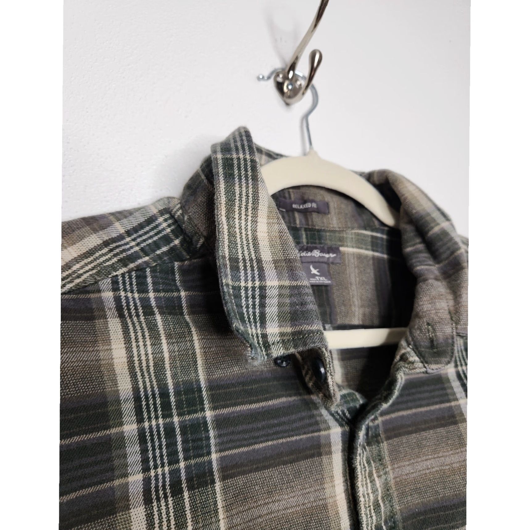 Eddie Bauer VINTAGE Eddie Bauer Plaid Flannel Button Oversized TXL Fall Autumn Skate Size US XL / EU 56 / 4 - 4 Thumbnail