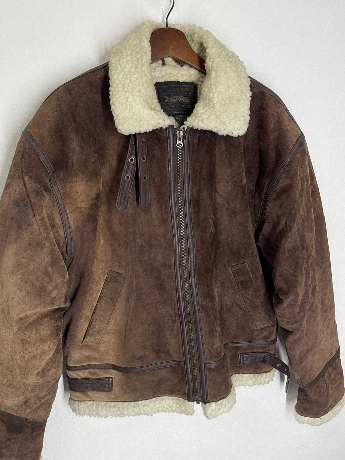 Genuine Leather AUTUMN WINTER VINTAGE SUEDE B3 LEATHER SHERPA INSIDE Size US M / EU 48-50 / 2 - 2 Thumbnail