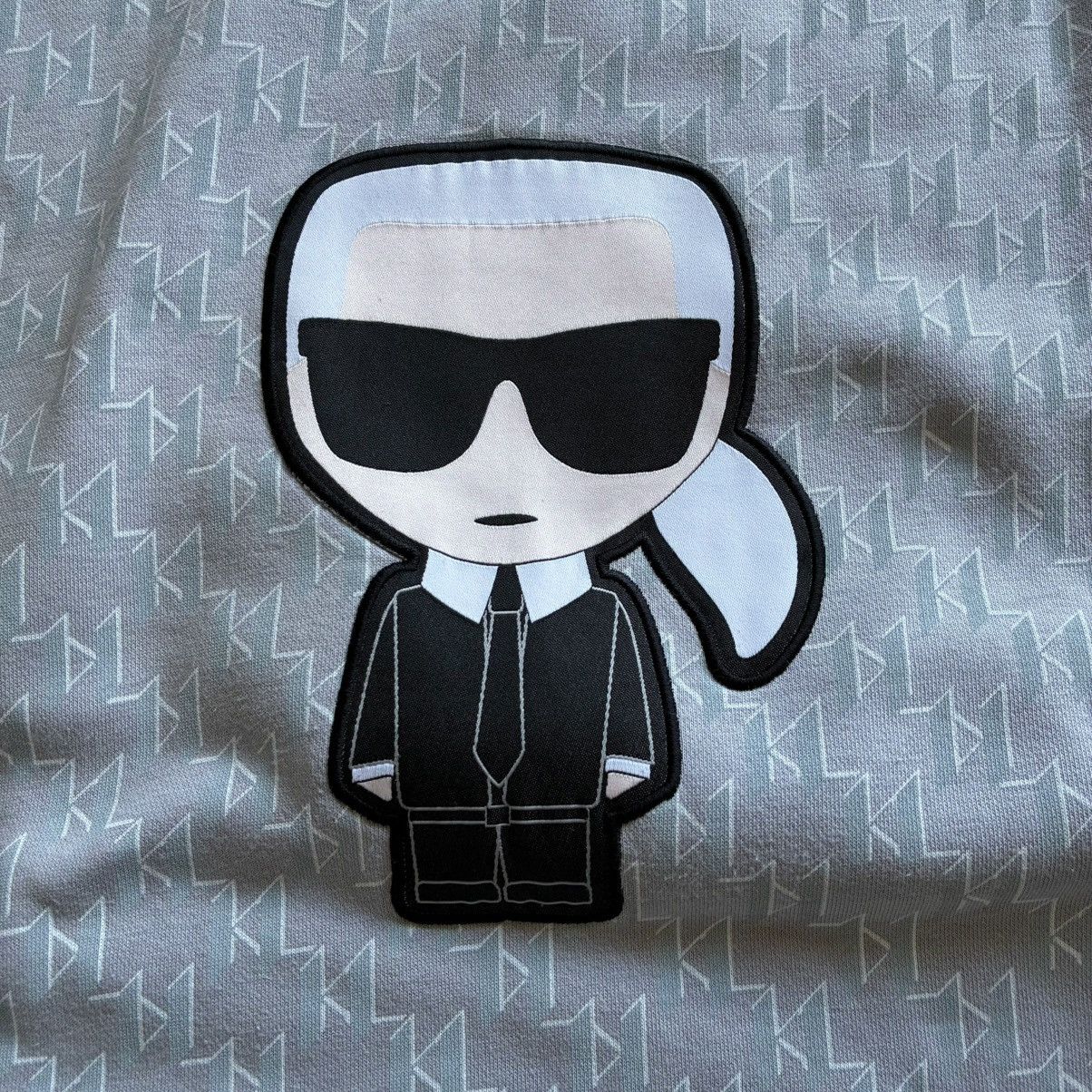 Karl Lagerfeld Karl Lagerfeld Ikonik Monogram Slate Gray Sweatshirt Size US L / EU 52-54 / 3 - 3 Thumbnail