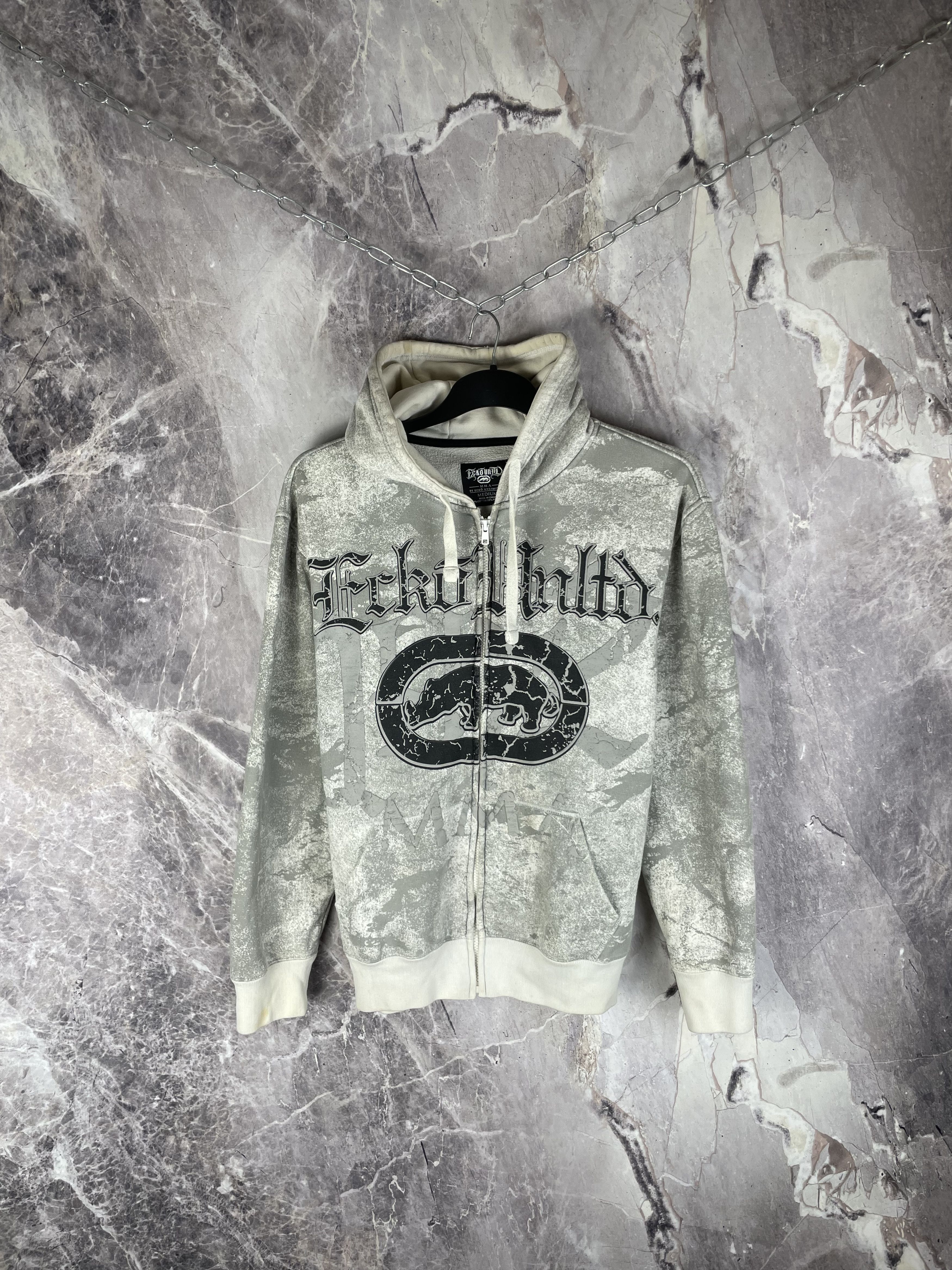 Ecko Unltd. CRAZY ECKO UNLTD FULL PRINTED VINTAGE ZIP UP BOXY HOODIE Size US M / EU 48-50 / 2 - 1 Thumbnail