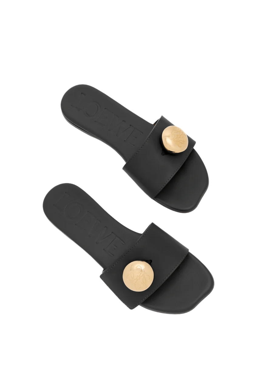Loewe LOEWE Pebble Black Soft Leather Slides New Authentic Size US 6 / IT 36 - 1 Thumbnail
