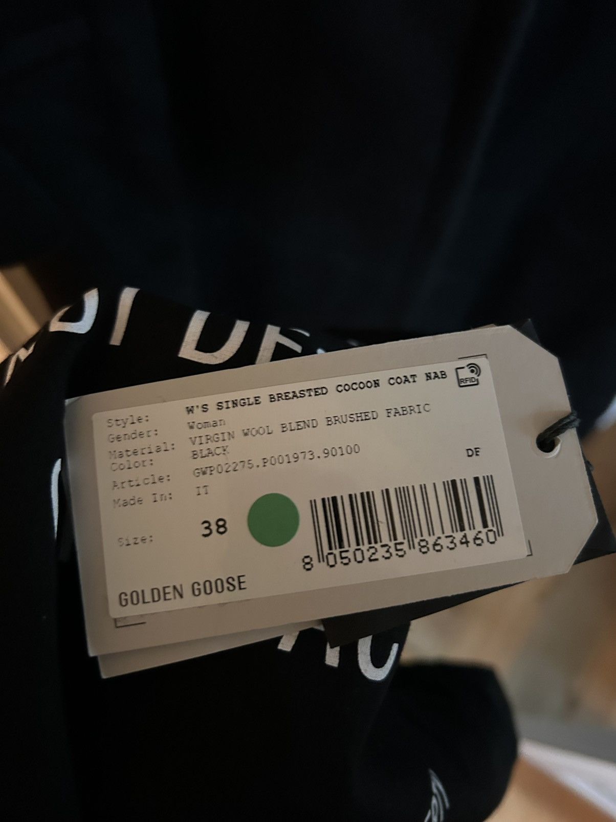 Golden Goose Golden Goose Single-Breasted Black Cocoon Coat Size S / US 4 / IT 40 - 9 Thumbnail