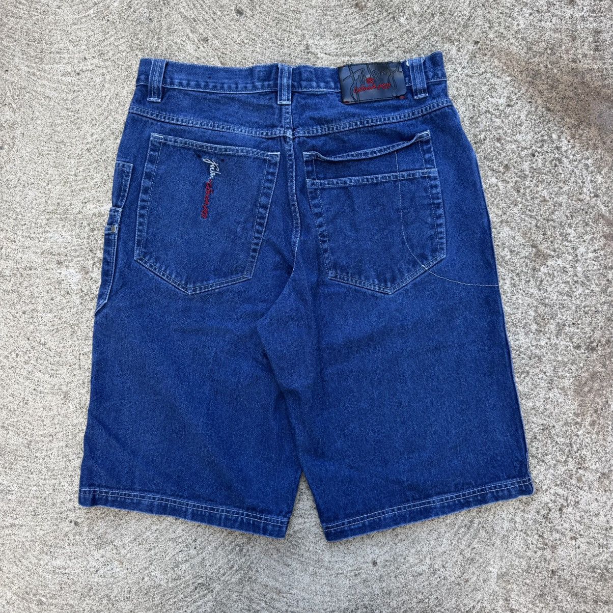 Fubu Jnco Vintage VINTAGE BAGGY Y2K FUBU EMBROIDERED DENIM JEAN SHORTS Grailed