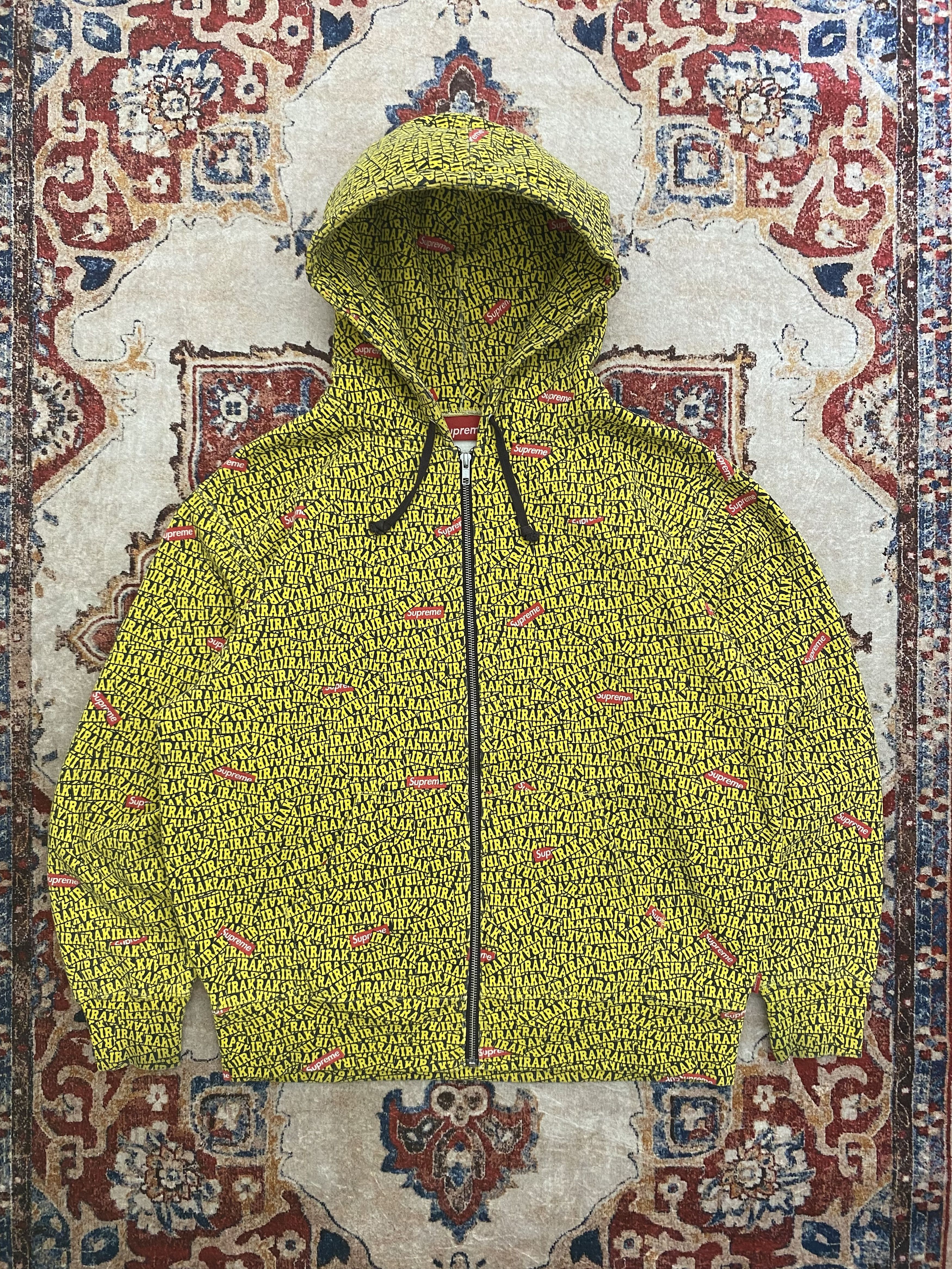 FW22 Supreme IRAK Zip Up Hooded Sweatshirt