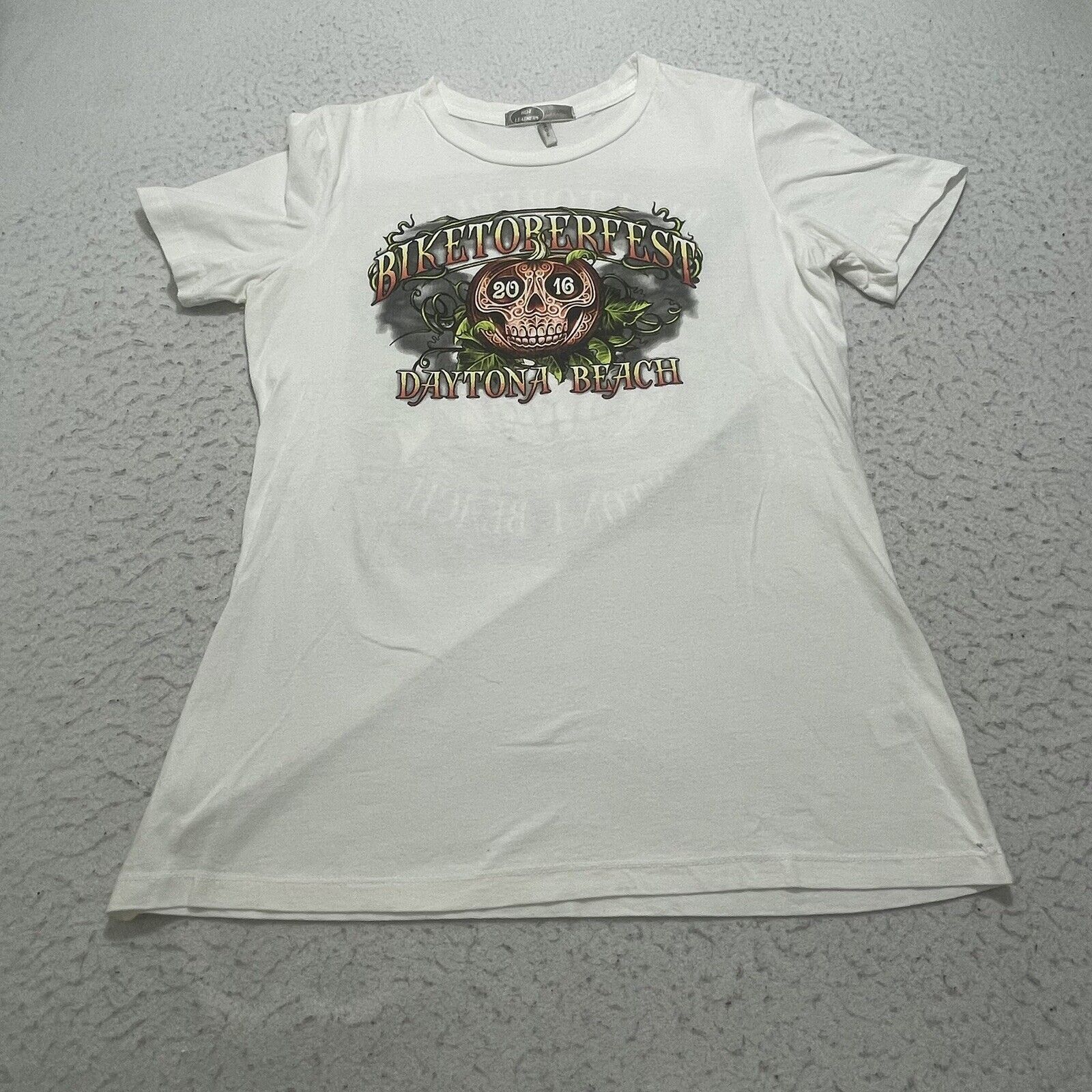 Vintage Hot Leathers 2016 Daytona Beach Biketober Fest T-Shirt Size L / US 10 / IT 46 - 1 Thumbnail