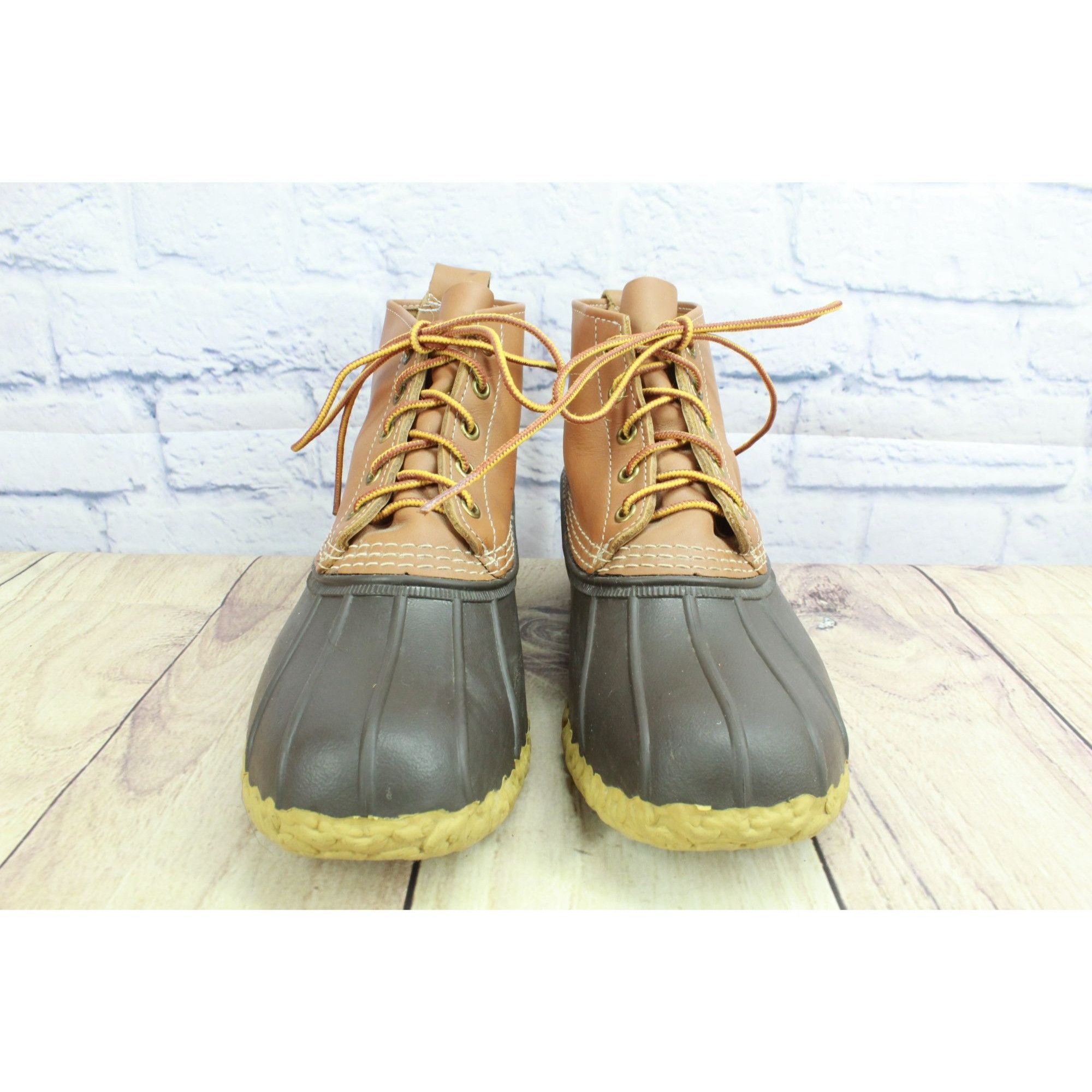 L.L. Bean × Leather LL Bean Women's Leather Unlined Ankle Duck Boots Size 10 M Size US 10 / IT 40 - 4 Thumbnail