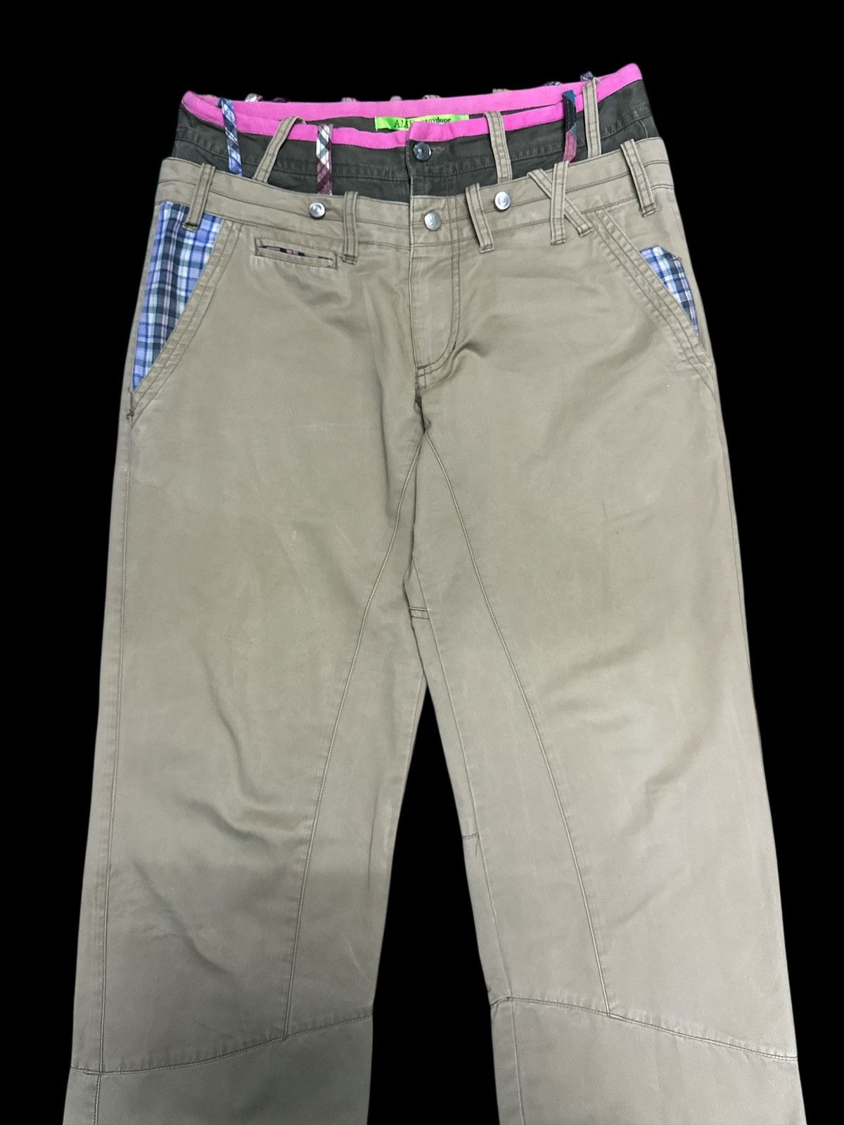 Japanese Brand DOUBLE WAIST 💥 Twist Legs Double Waist MultiPocket💥 Size US 34 / EU 50 - 4 Thumbnail
