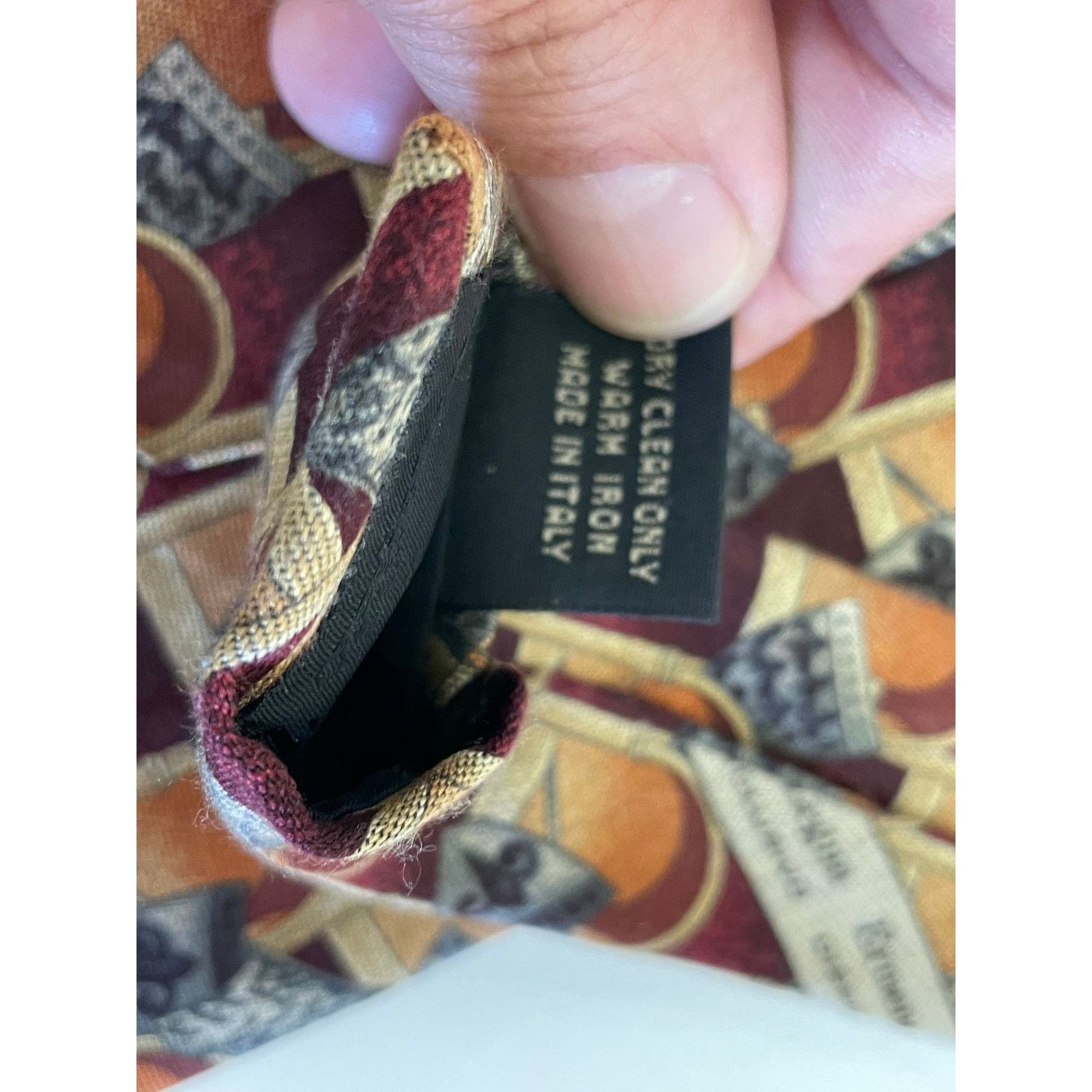 Ermenegildo Zegna Vtg Ermenegildo Zegna Orange Gold Silk Neck Tie Size ONE SIZE - 4 Thumbnail
