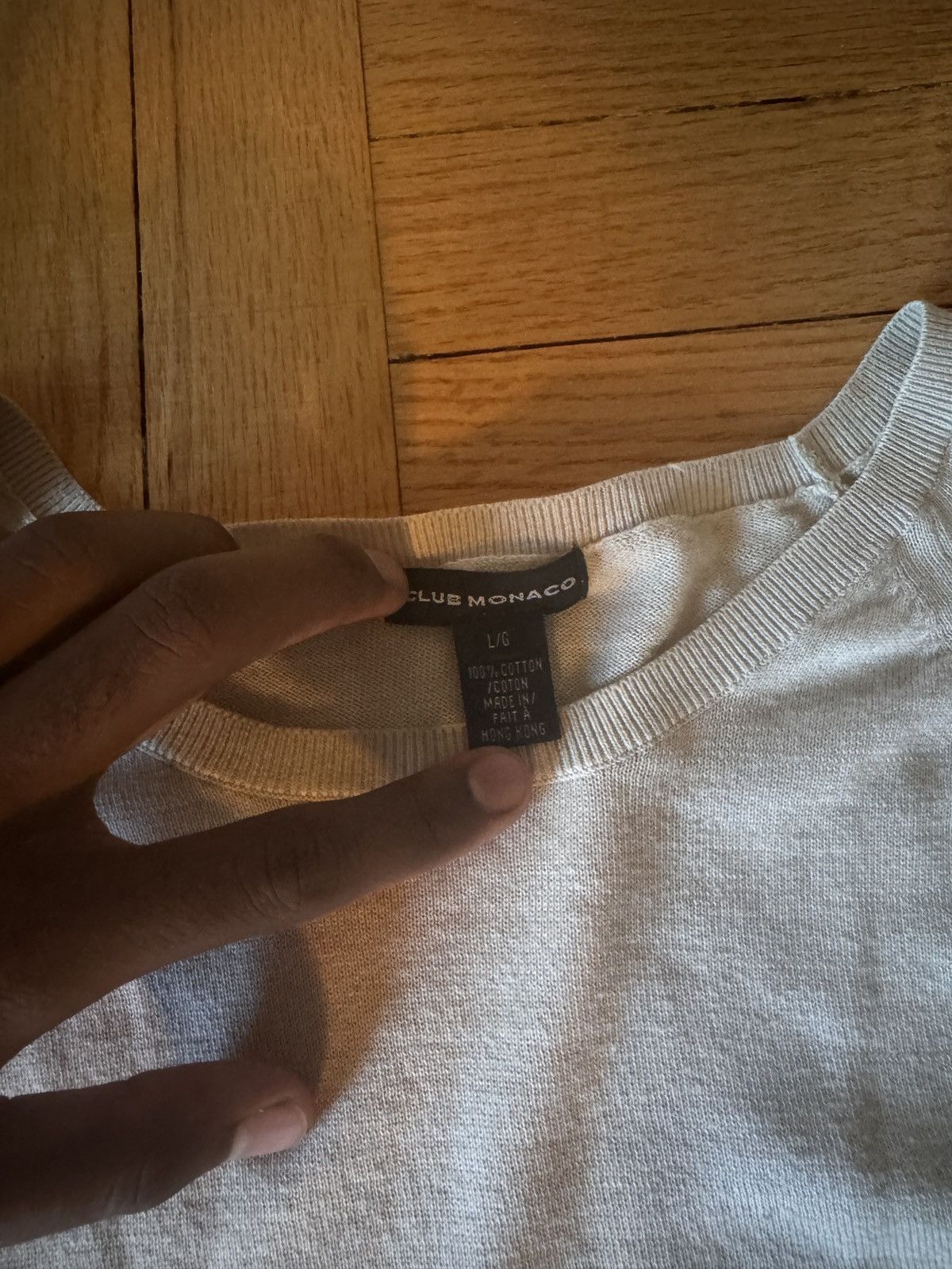 Club Monaco Club Monaco Cream Cotton Sweater Size L Size US L / EU 52-54 / 3 - 2 Thumbnail