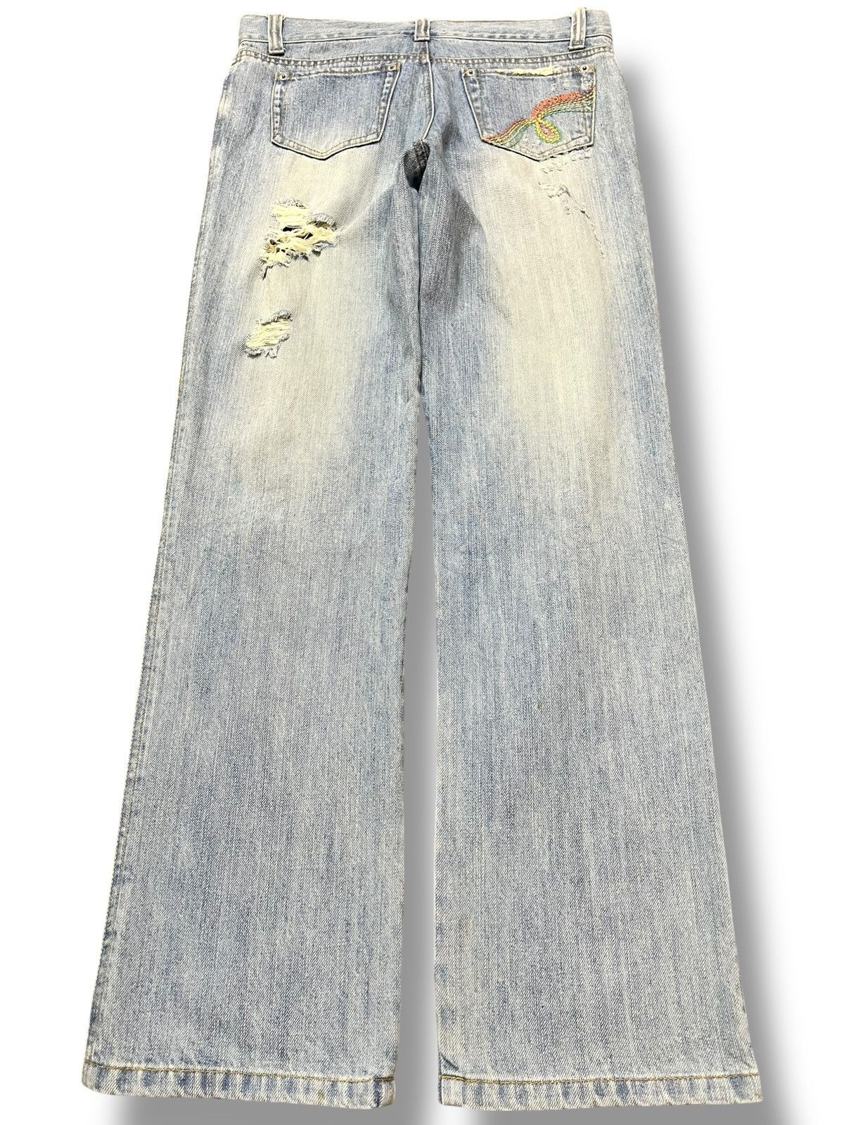 Japanese Brand Vintage Blue Moon Blue Faded Grunge Distressed Denim Size US 31 - 6 Thumbnail