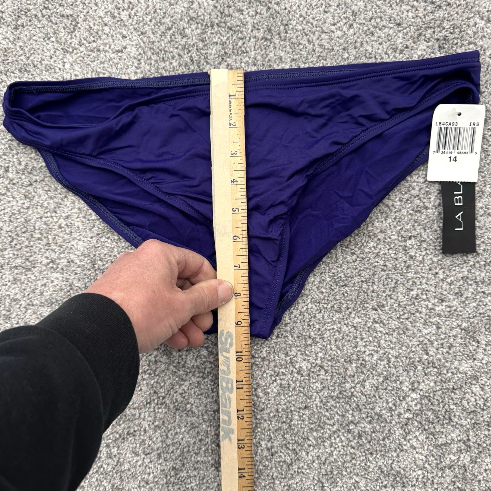 Vintage La Blanca Bikini Bottom Womens Size 14 Lined Solid Nylon Spandex Purple Beach Beachwear 90% Nylon 10% Spandex Womens Size 36" / US 14 / IT 50 - 3 Thumbnail