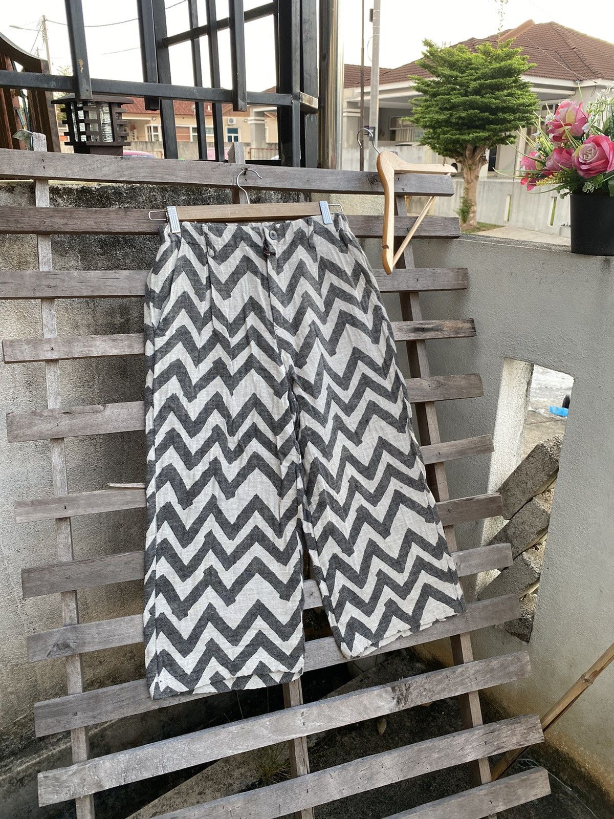 Issey Miyake × Japanese Brand × Vintage Vintage Zigzag Chevron Plantation by Issey Miyake Pants Size 29" - 3 Thumbnail