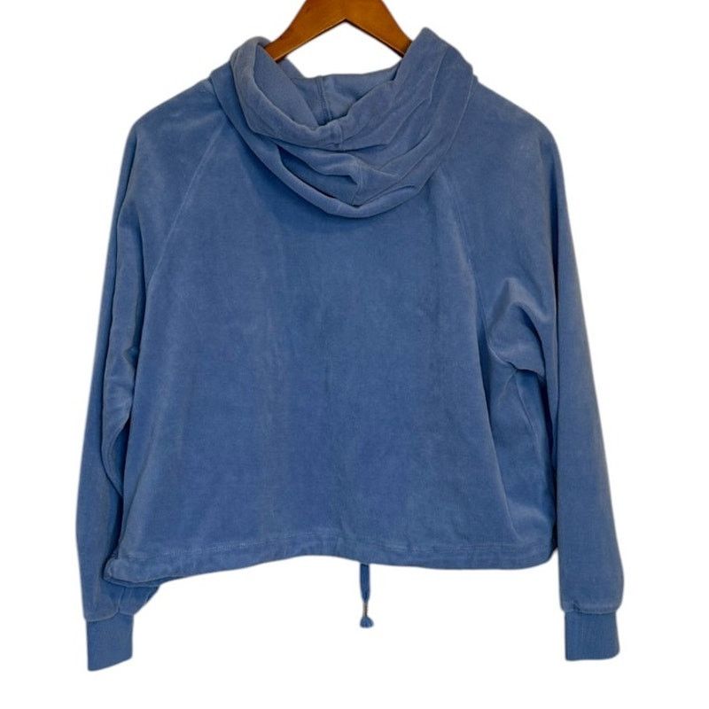 Disney Disney Stitch Hoodie Sweatshirt Women Large Blue Velour Crop Size L / US 10 / IT 46 - 4 Thumbnail