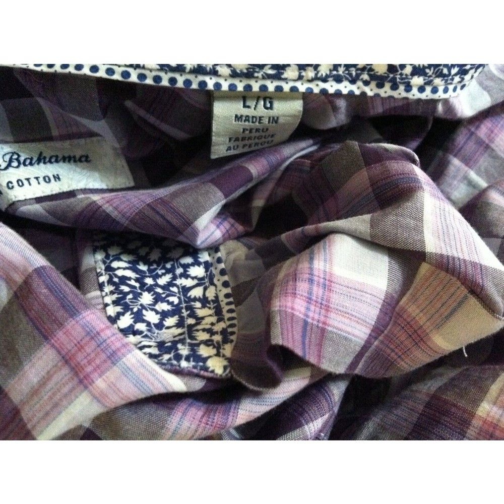 Tommy Bahama TOMMY BAHAMA MENS PURPLE 100%PIMA COTTON CASUAL SHIRT L Size US L / EU 52-54 / 3 - 7 Thumbnail